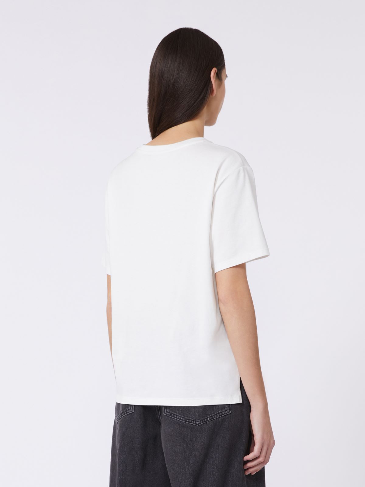 Cotton basic T-shirt - OPTICAL WHITE - Max Mara - 5