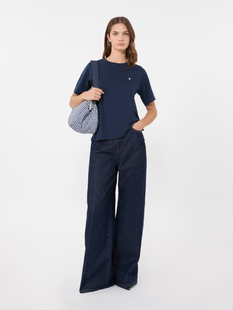 T-shirt simple en coton - BLEU - Max Mara