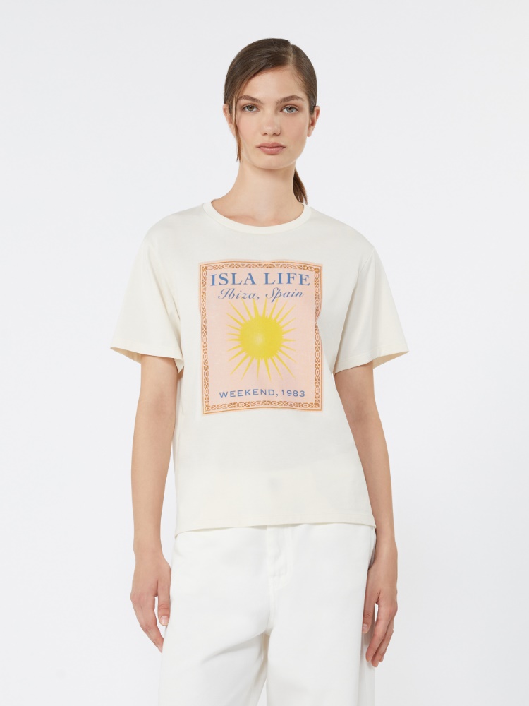 T-Shirt aus Baumwolljersey - ECRU - Max Mara - 2