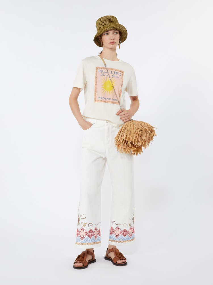 T-Shirt aus Baumwolljersey - ECRU - Max Mara