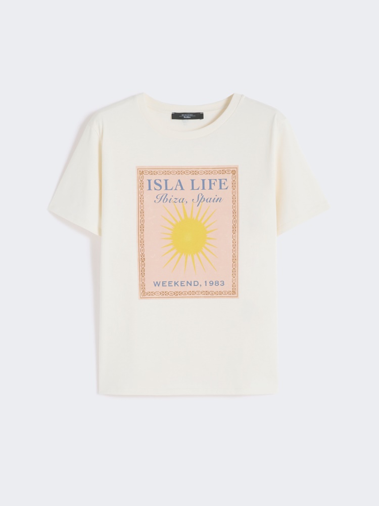 T-Shirt aus Baumwolljersey - ECRU - Max Mara