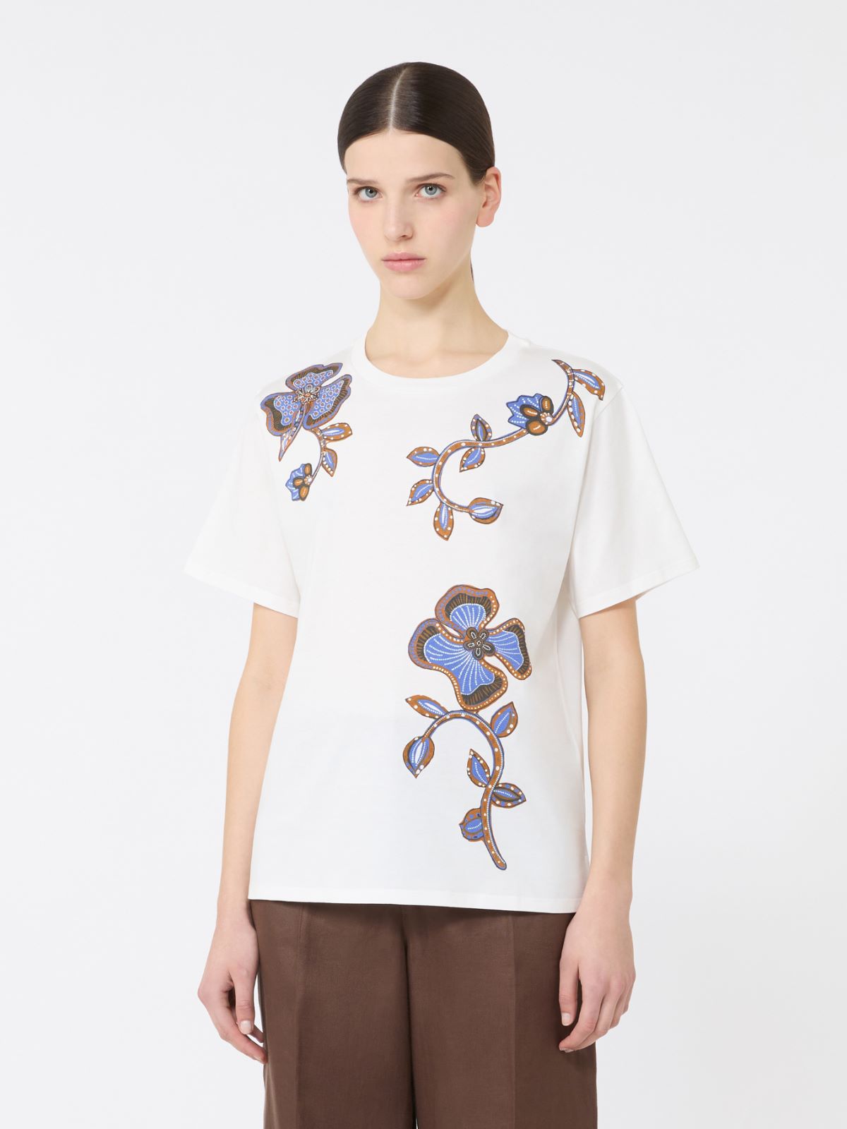 T-Shirt aus Baumwolljersey - WEISS - 2