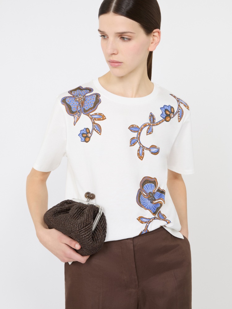 T-Shirt aus Baumwolljersey - WEISS - 4