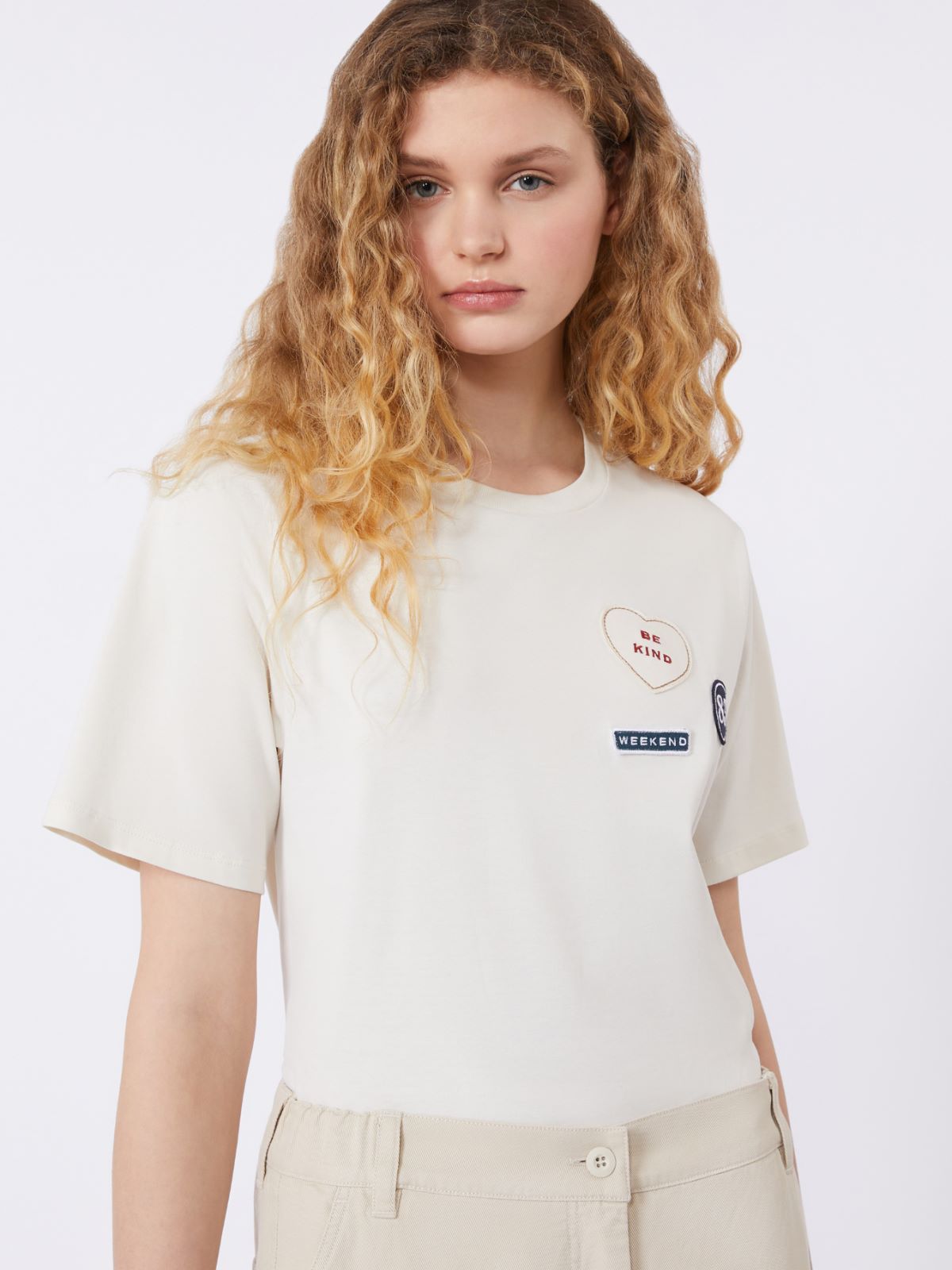 베스트 코튼 티셔츠 - ECRU - Max Mara - 4