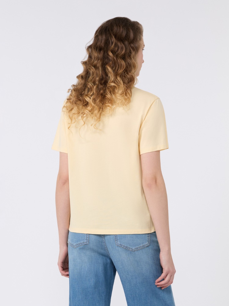 Jersey T-shirt with graphics - LIGHT YELLOW - Max Mara - 3