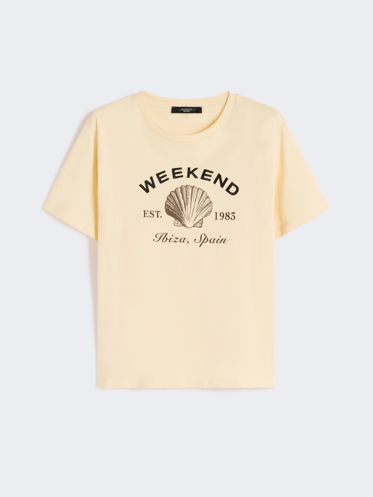Jersey T-shirt with graphics - LIGHT YELLOW - Max Mara - 6