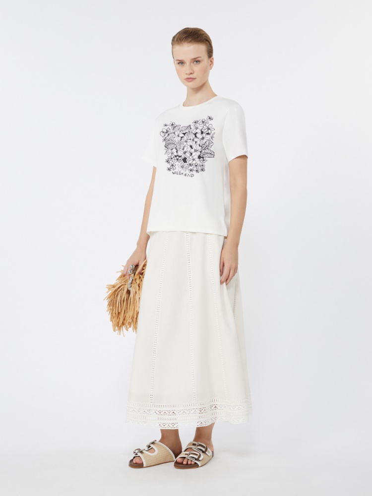 보라 코튼 티셔츠 - WHITE