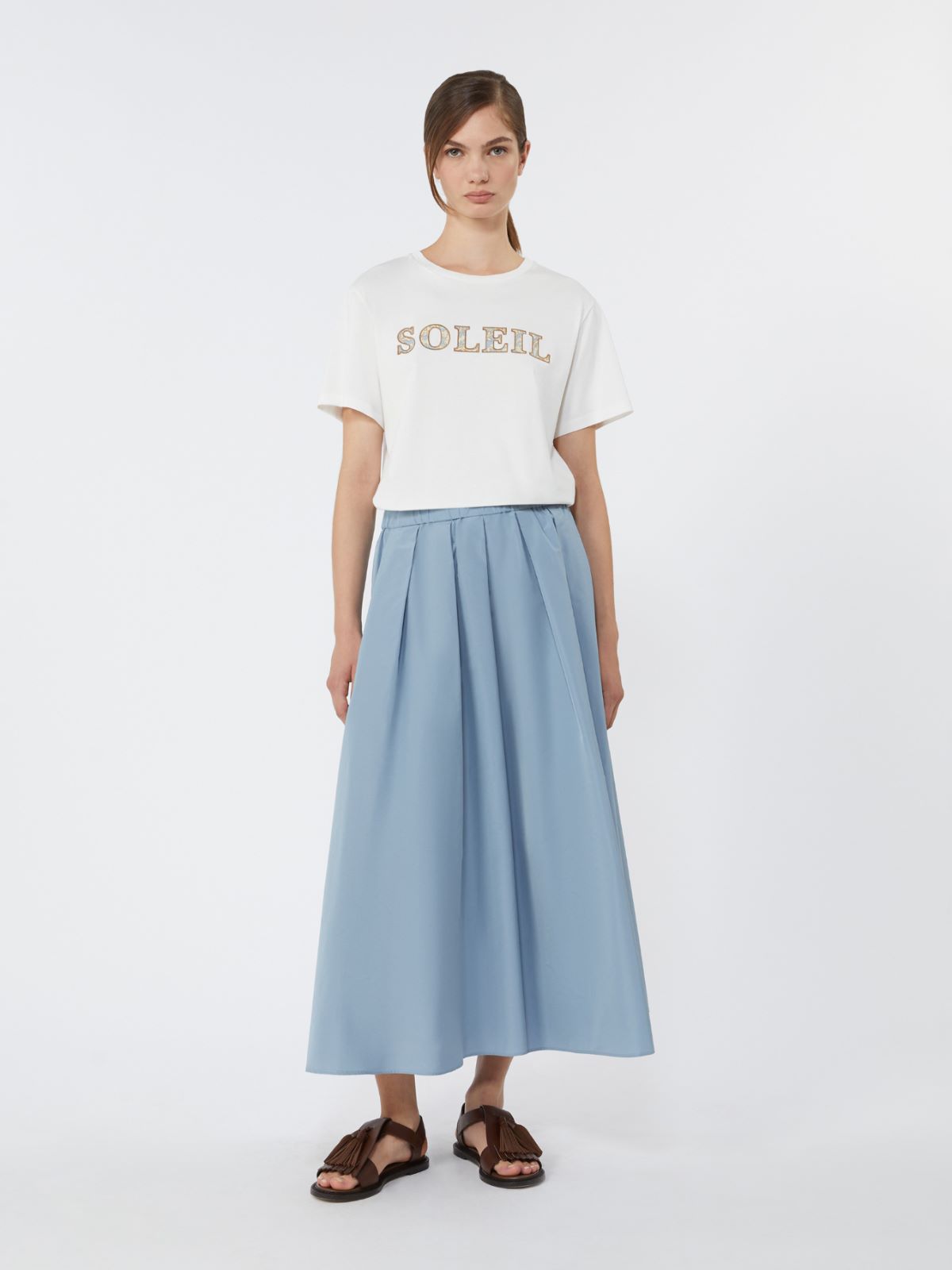 [ボーラ] ピュア コットン ジャージー Tシャツ - WHITE004