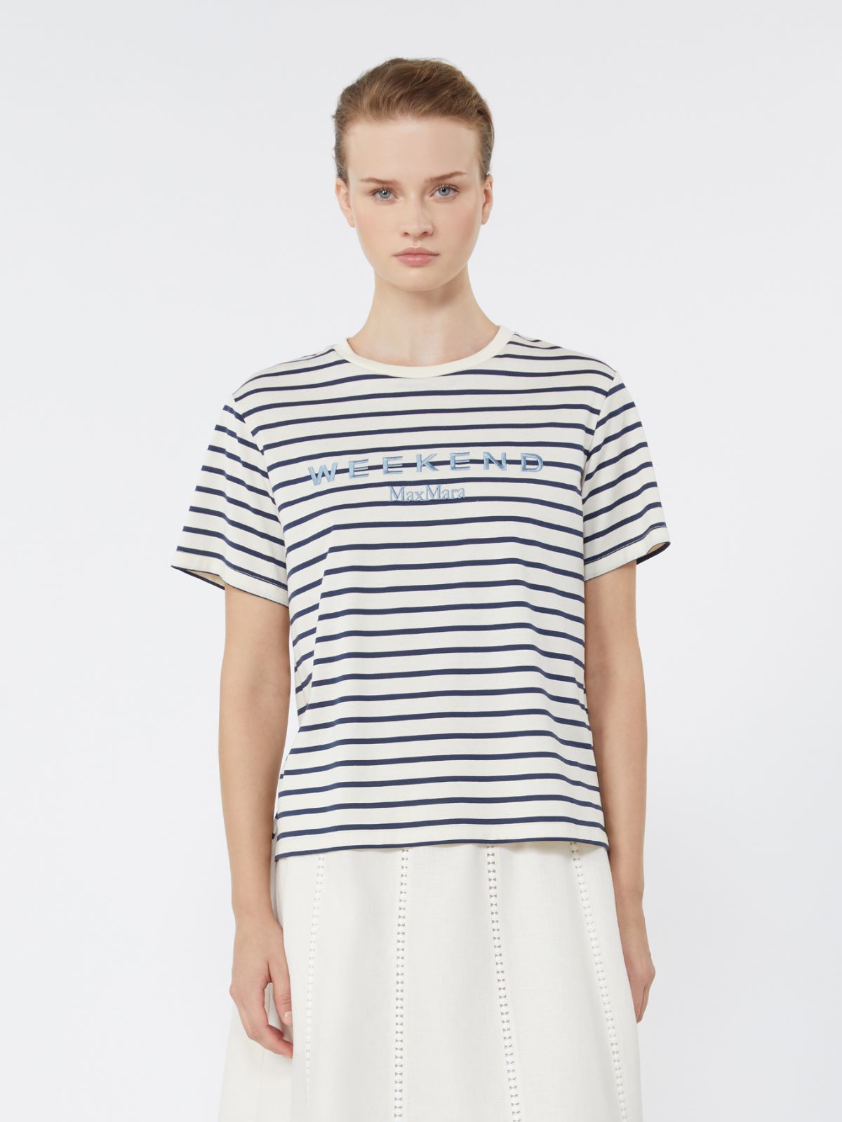 Jersey-T-Shirt mit Grafik - BLAU - Max Mara - 2