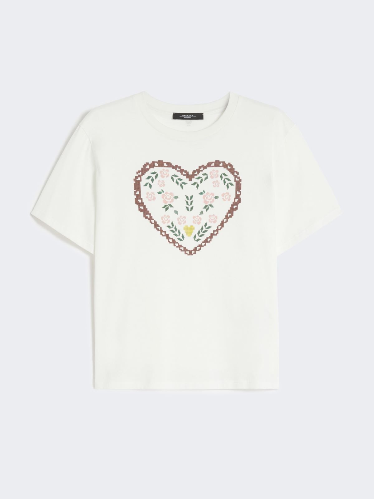 Cotton T-shirt with graphic print - WHITE - Max Mara - 6