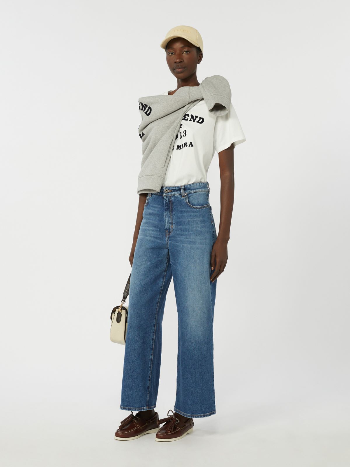 Cotton T-shirt with graphic print - WHITE - Max Mara - 5