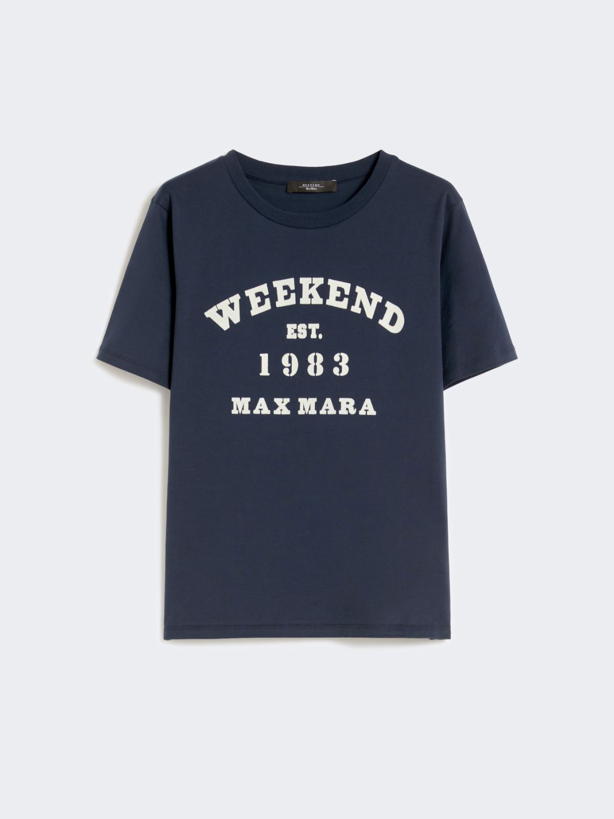 Cotton T-shirt with graphic print - NAVY - Max Mara - 6