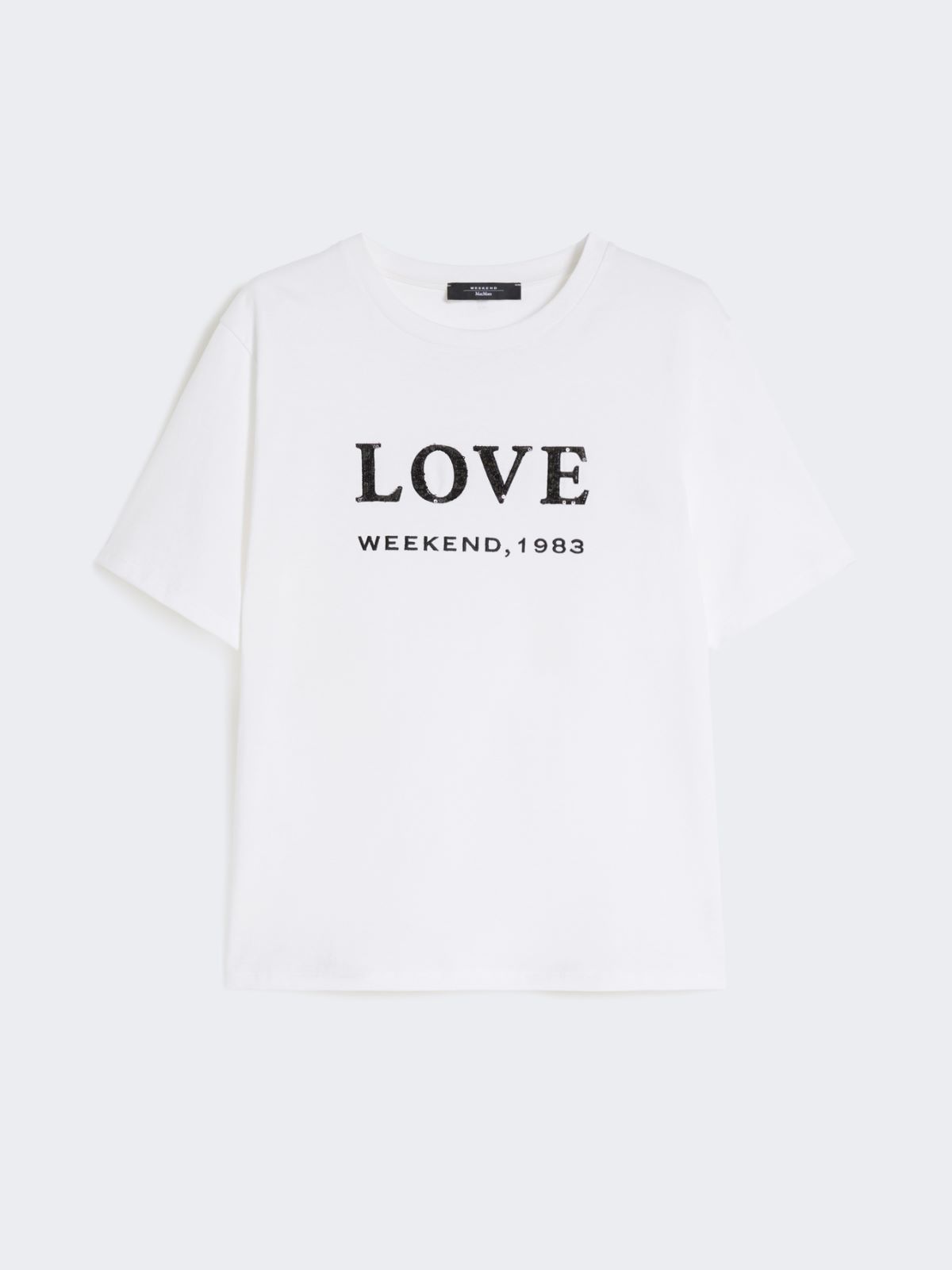 Print and embroidery-adorned jersey T-shirt - WHITE - Max Mara - 9