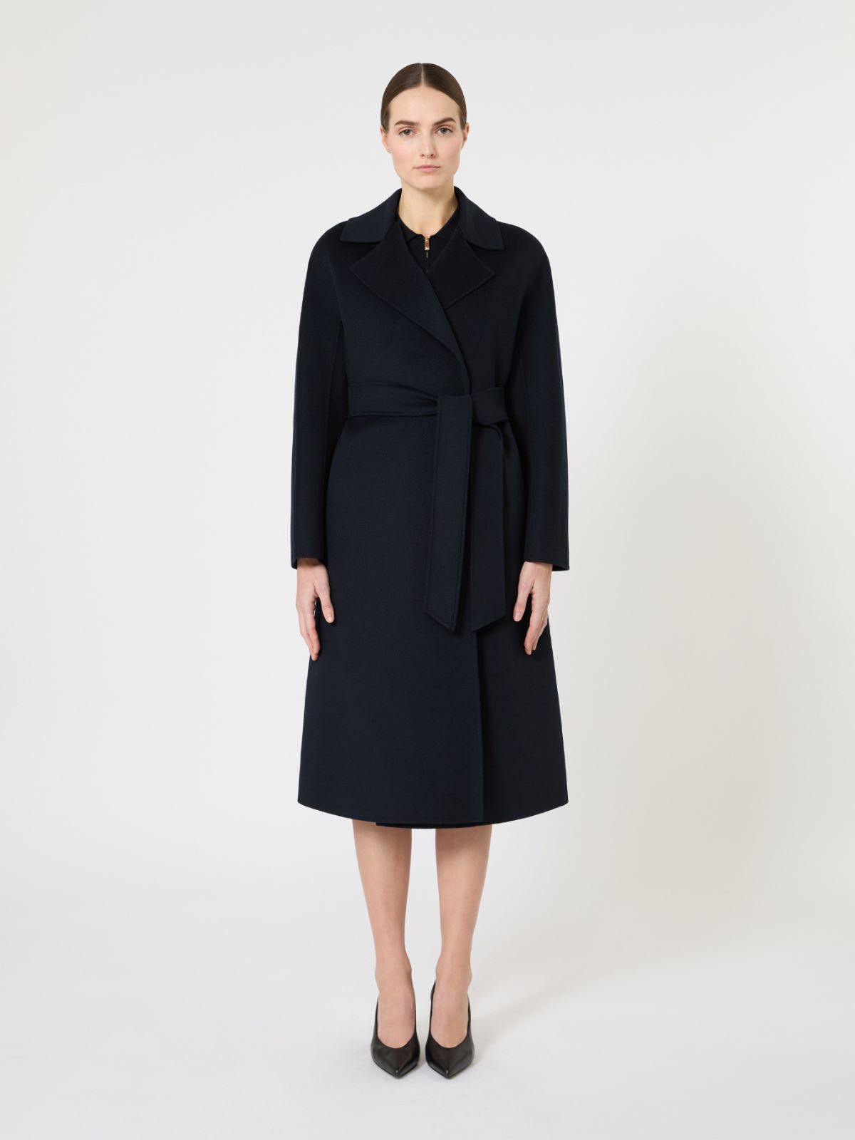 Langer Mantel aus Wolle, Kaschmir und Seide - BLAU - Max Mara - 5