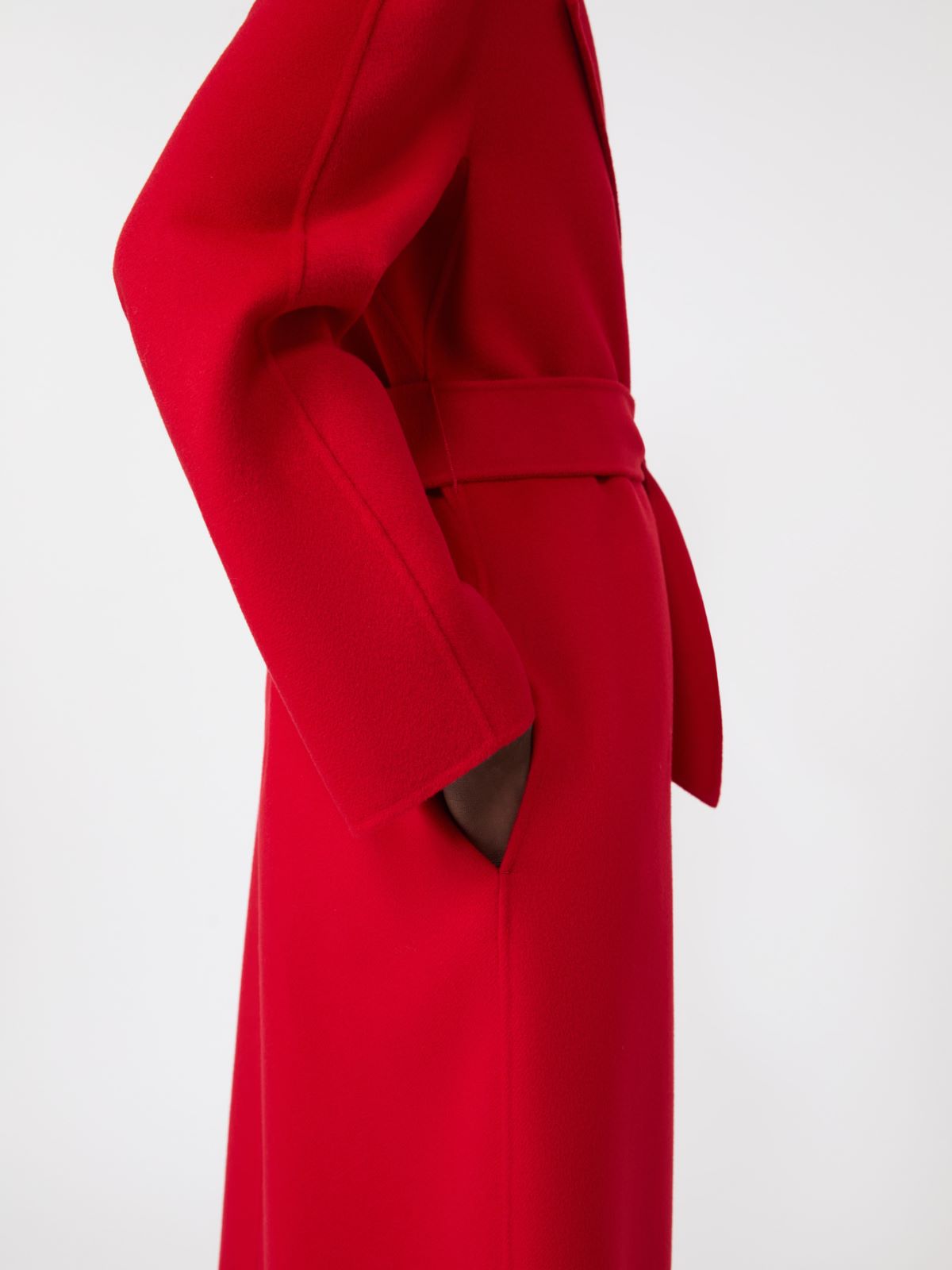 Long wool, cashmere and silk coat - RED - Max Mara - 9