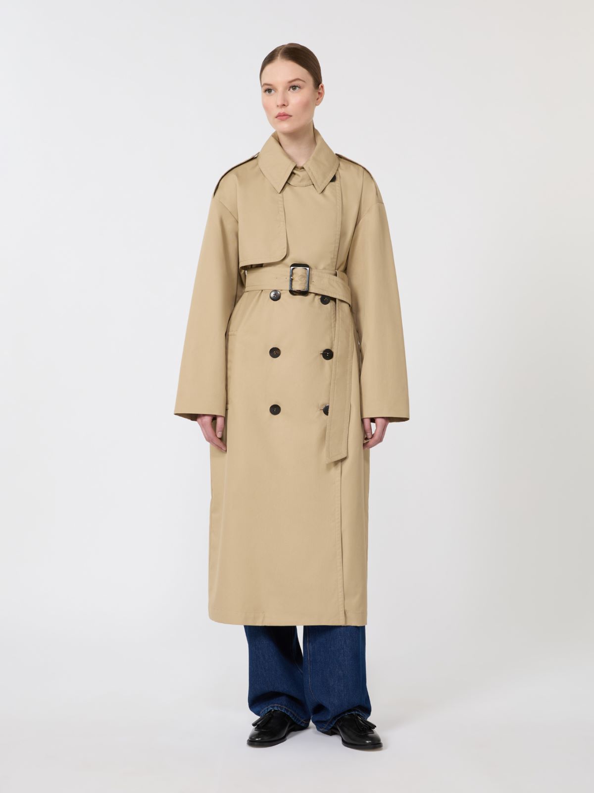 Wattierter Trenchcoat aus wasserabweisender Baumwolle - KHAKI - Max Mara - 11