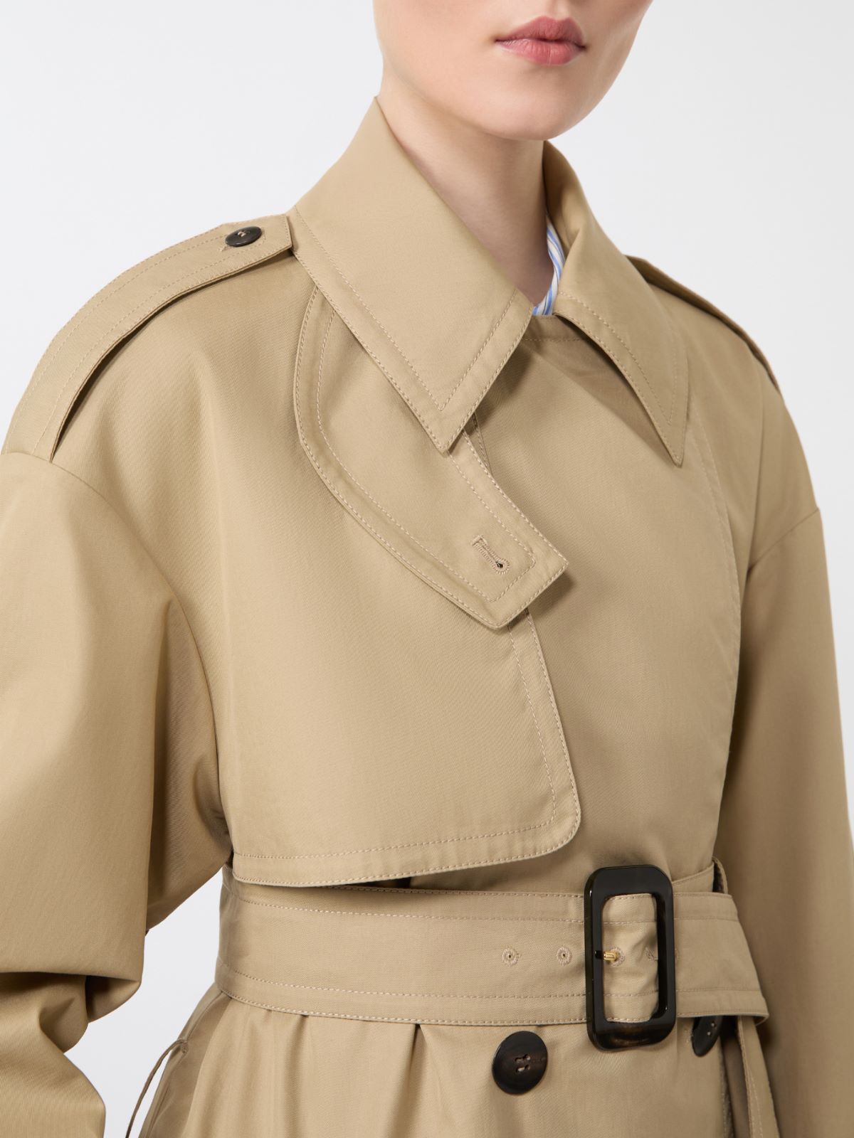 Wattierter Trenchcoat aus wasserabweisender Baumwolle - KHAKI - Max Mara - 11