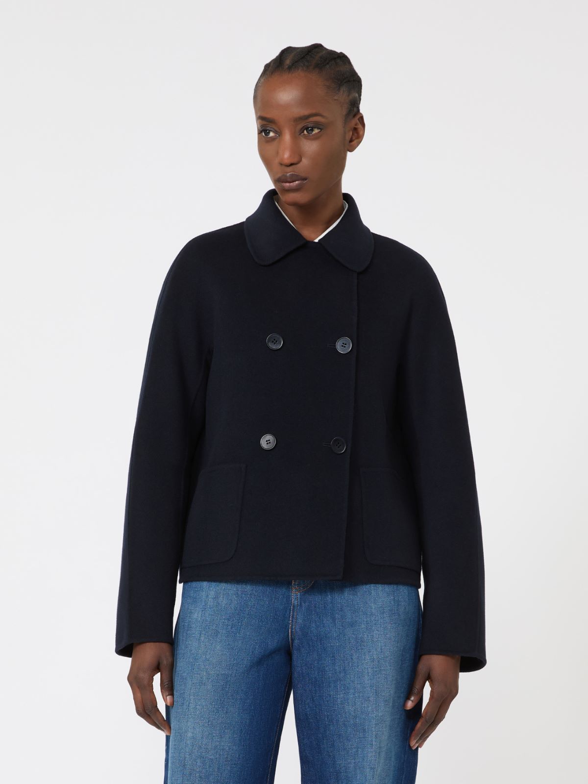 Wool, cashmere and silk boxy jacket - NAVY - Max Mara - 9