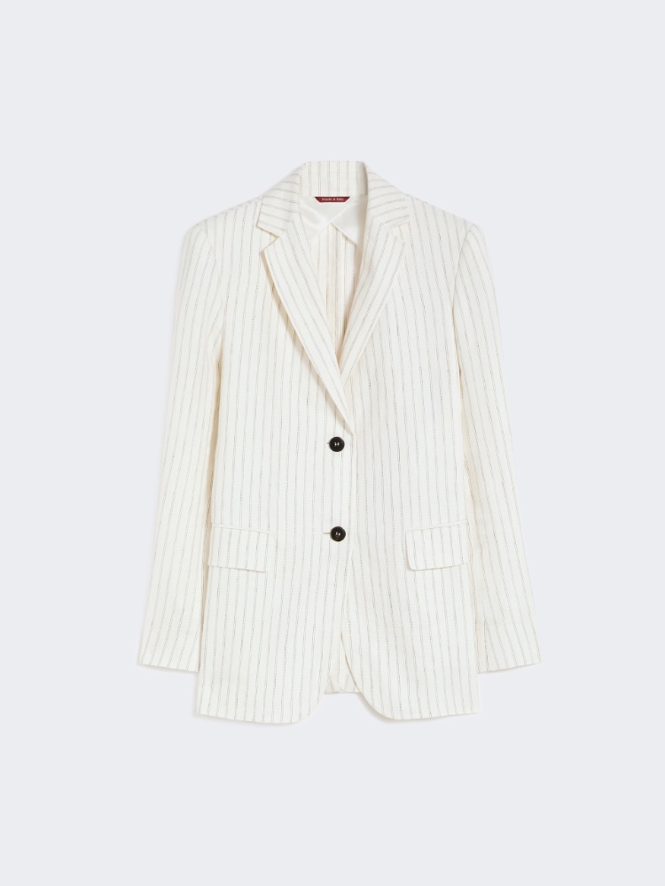 Pinstripe linen blazer - NATURAL - Max Mara