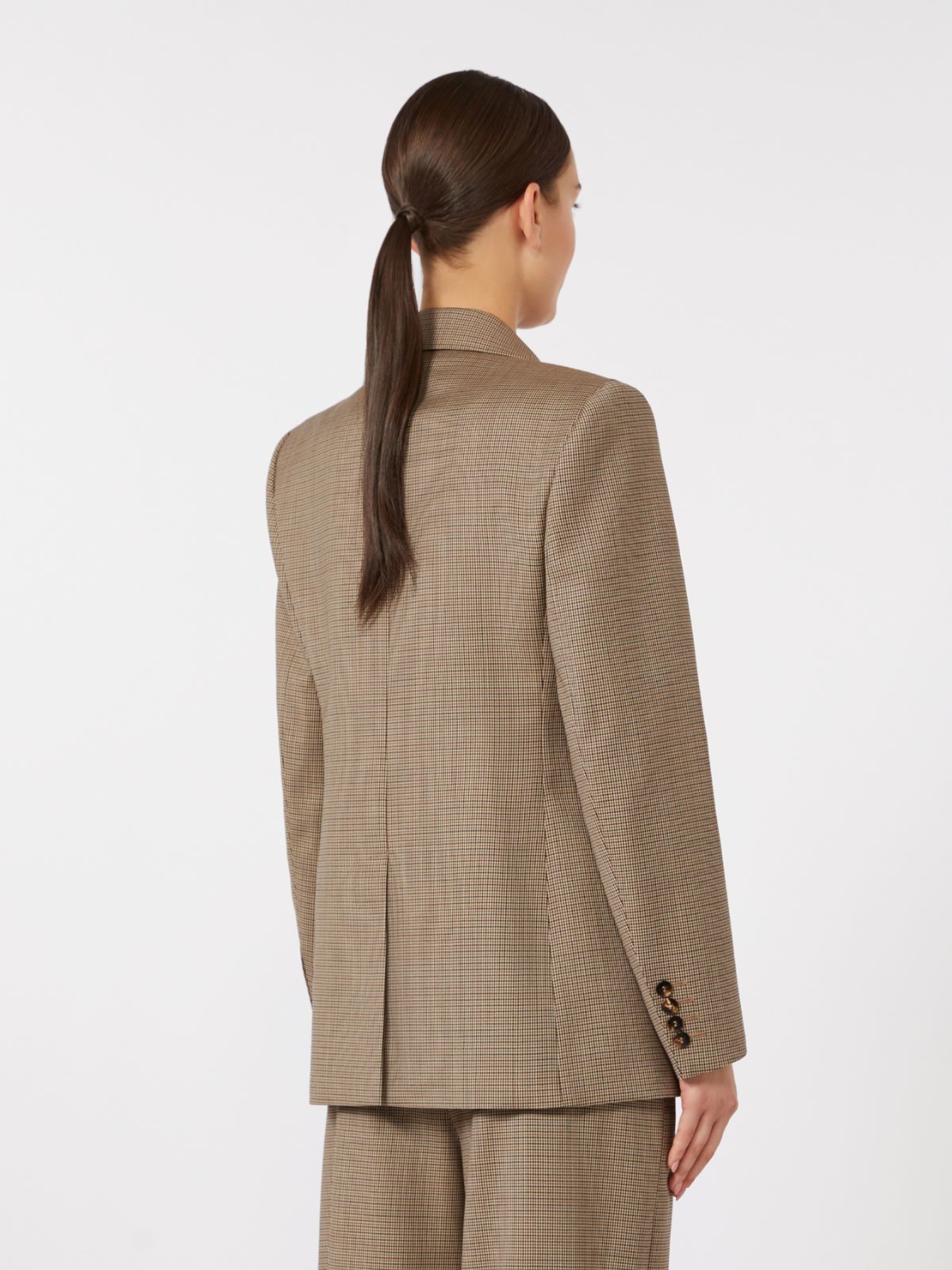 Patterned wool twill blazer - CARAMEL - Max Mara - 5