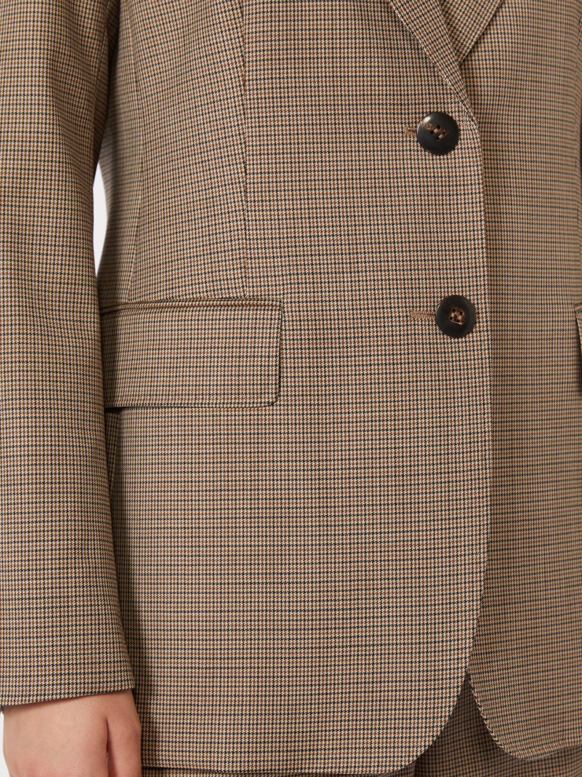 Patterned wool twill blazer - CARAMEL - Max Mara - 5