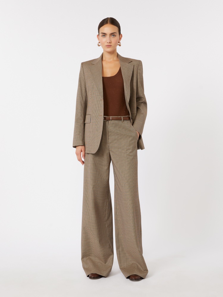 Patterned wool twill blazer - CARAMEL - Max Mara