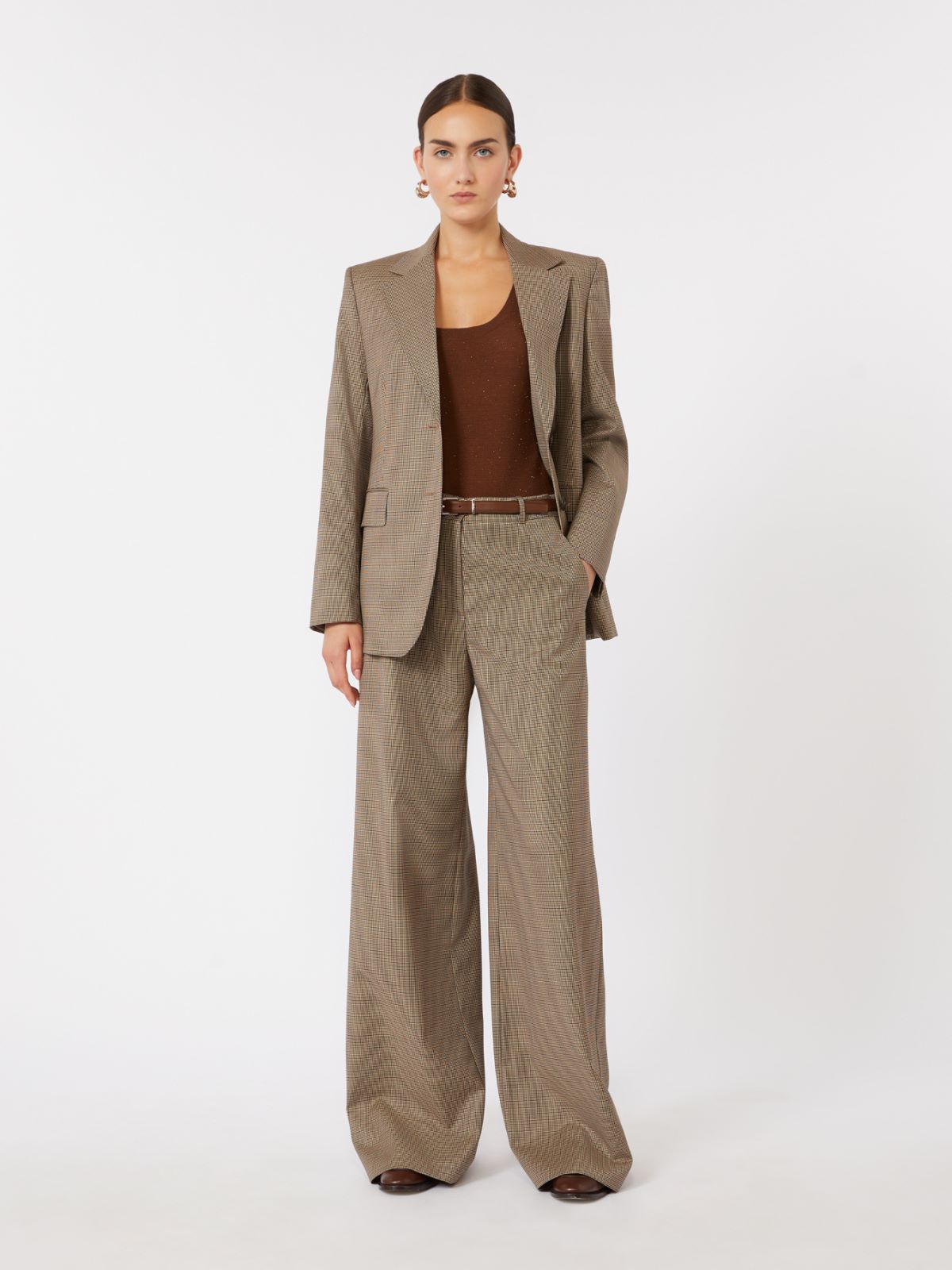 Patterned wool twill blazer - CARAMEL - Max Mara - 5
