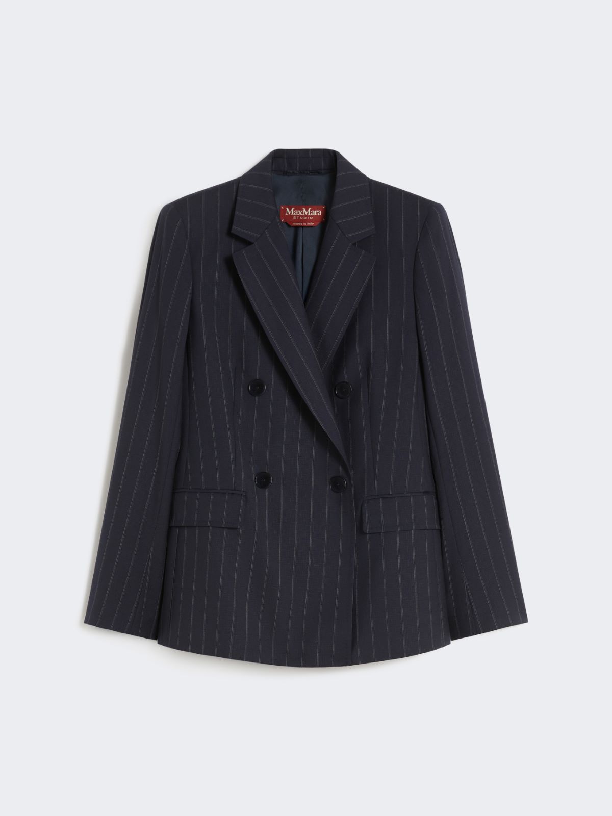 Double-breasted pinstripe wool blazer - NAVY - Max Mara - 10