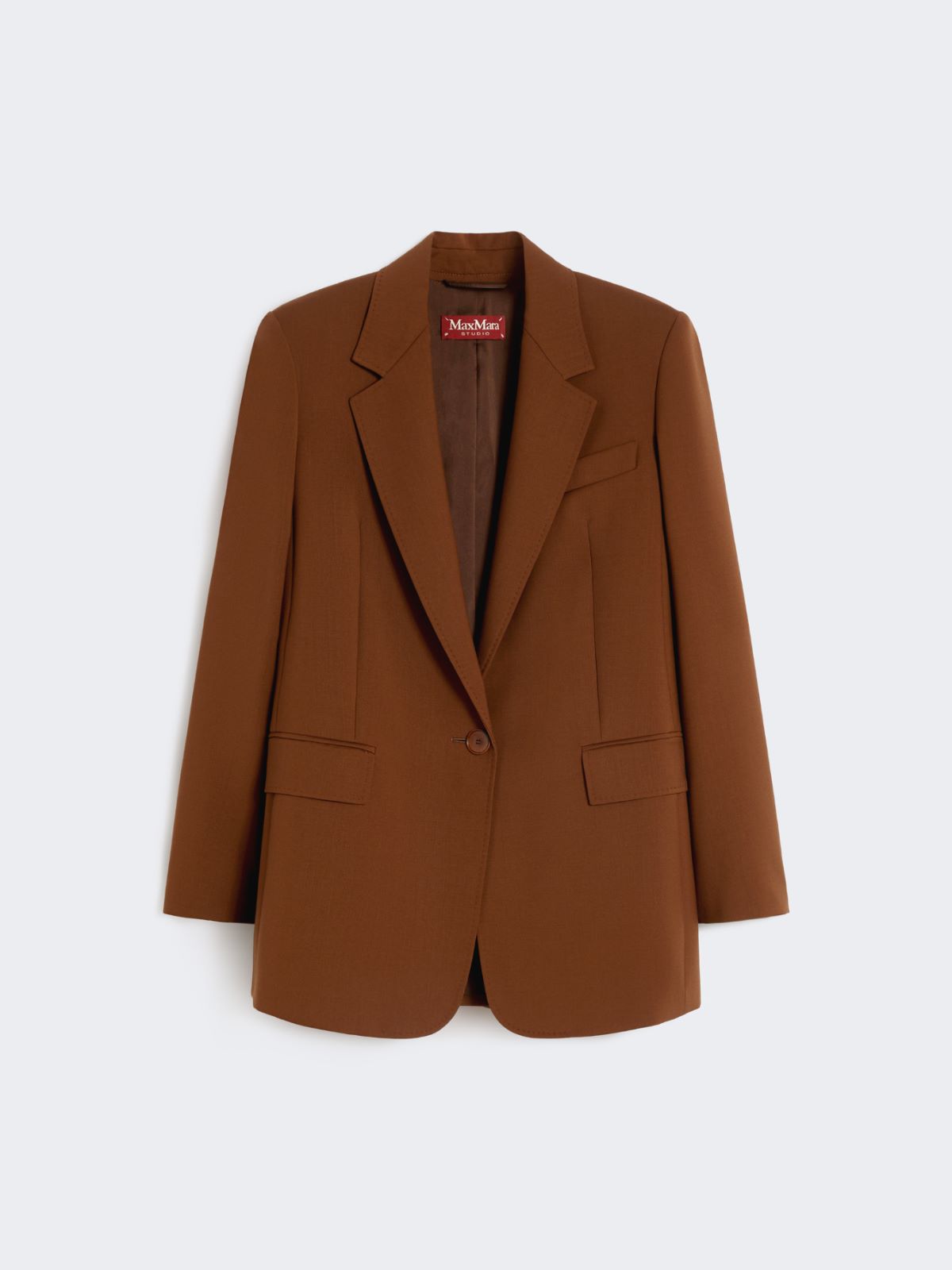 Single-breasted stretch wool blazer - CHOCOLATE - Max Mara - 5