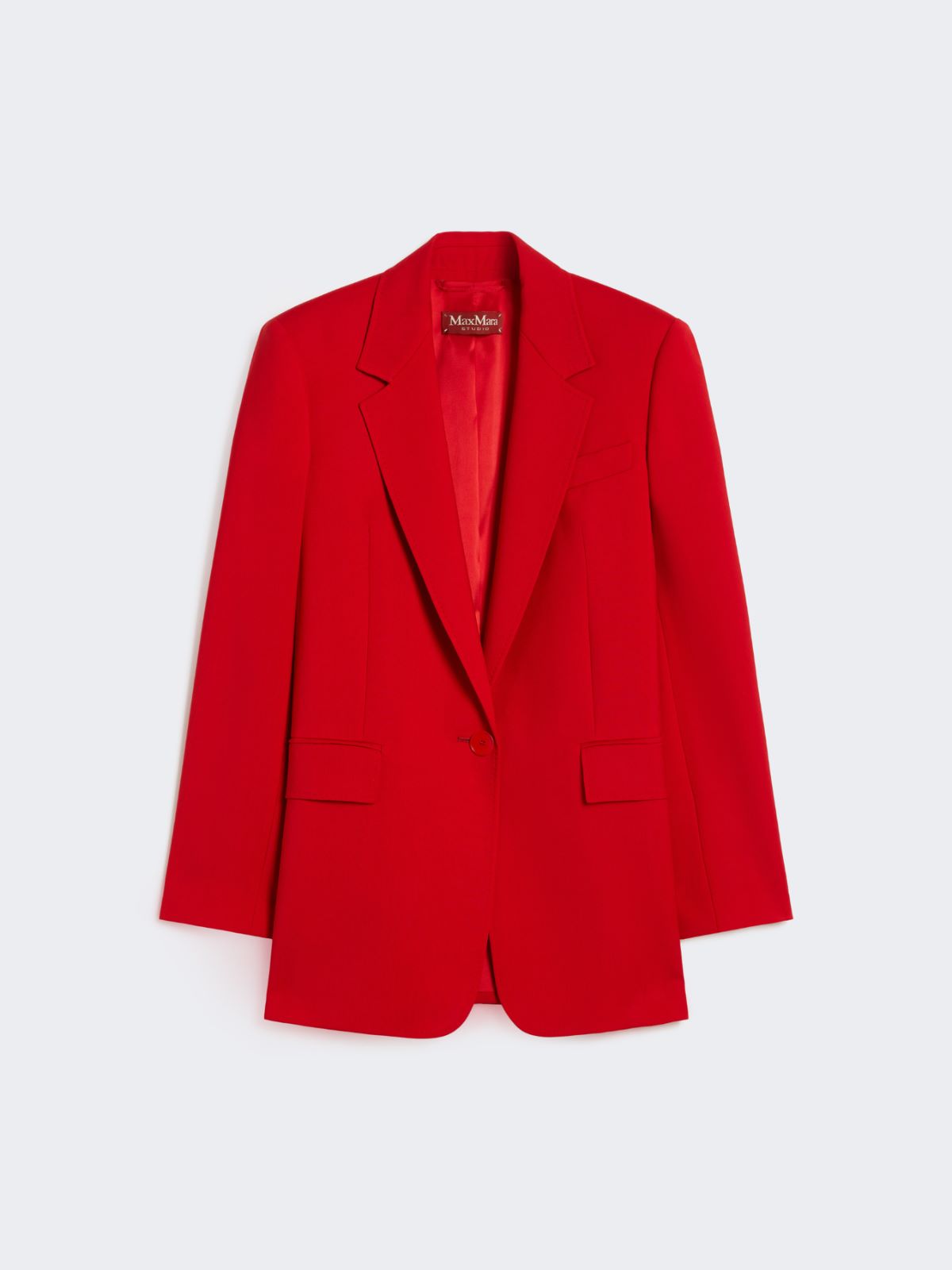 Single-breasted stretch wool blazer - RED - Max Mara - 5