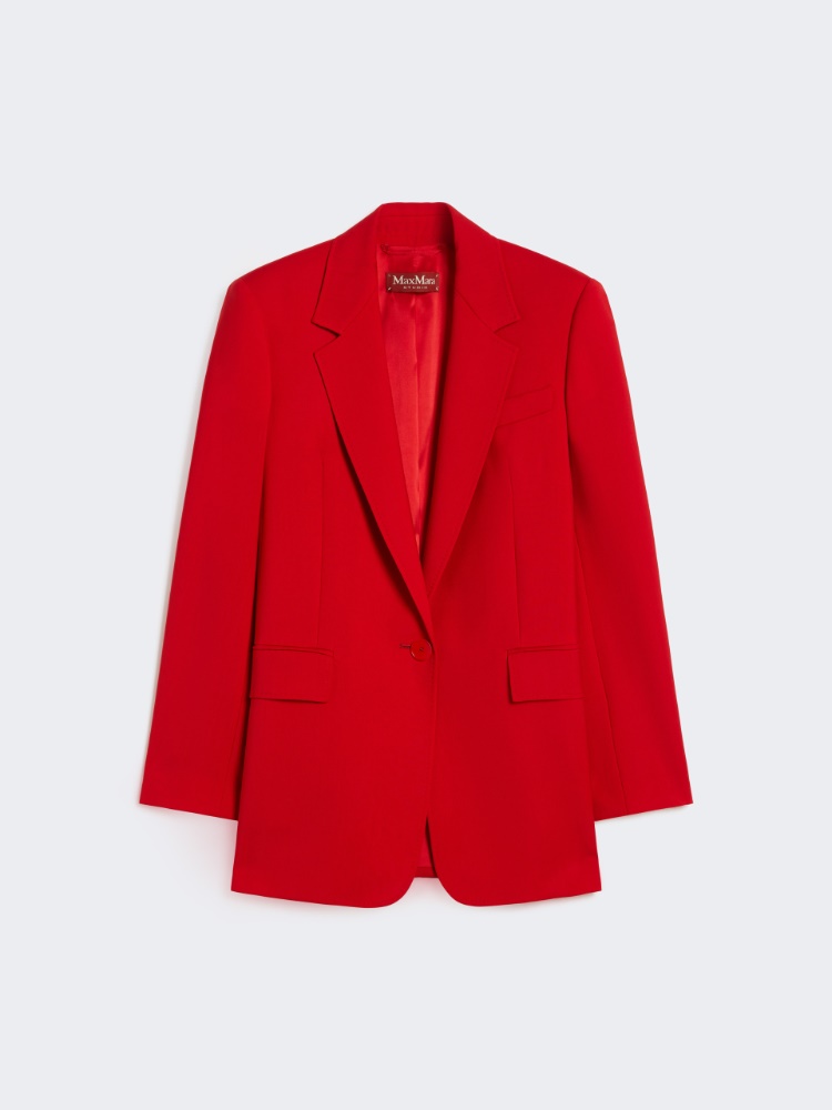 Single-breasted stretch wool blazer - RED - Max Mara