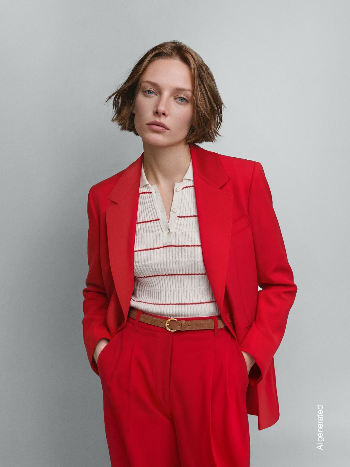 Single-breasted stretch wool blazer + RED - Max Mara