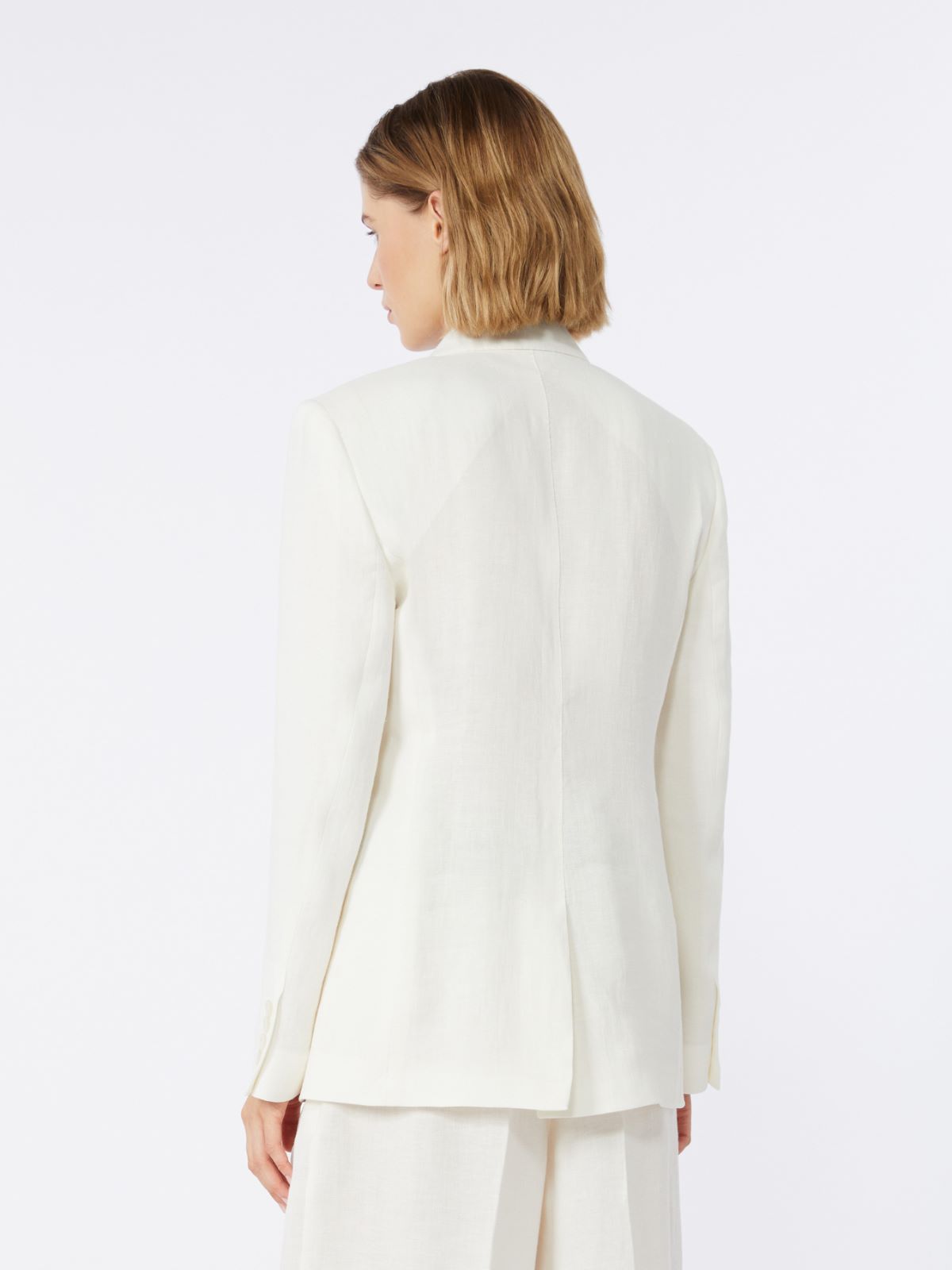 Linen twill blazer - NATURAL - Max Mara - 3