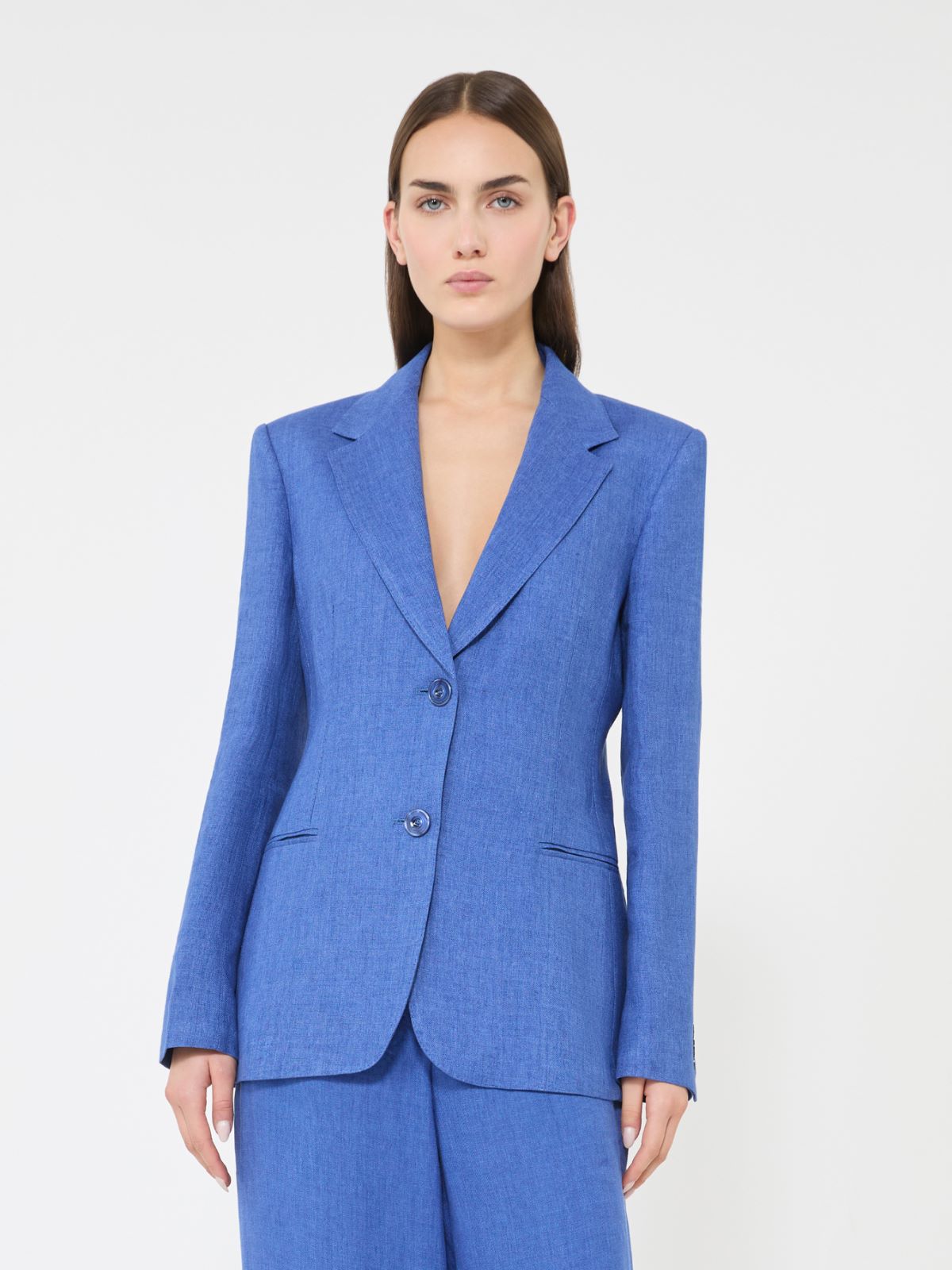Linen twill blazer - NAVY - 2
