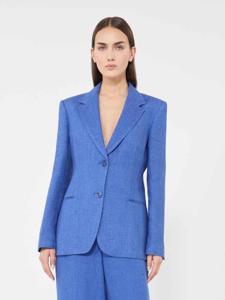 Linen twill blazer - NAVY - 2