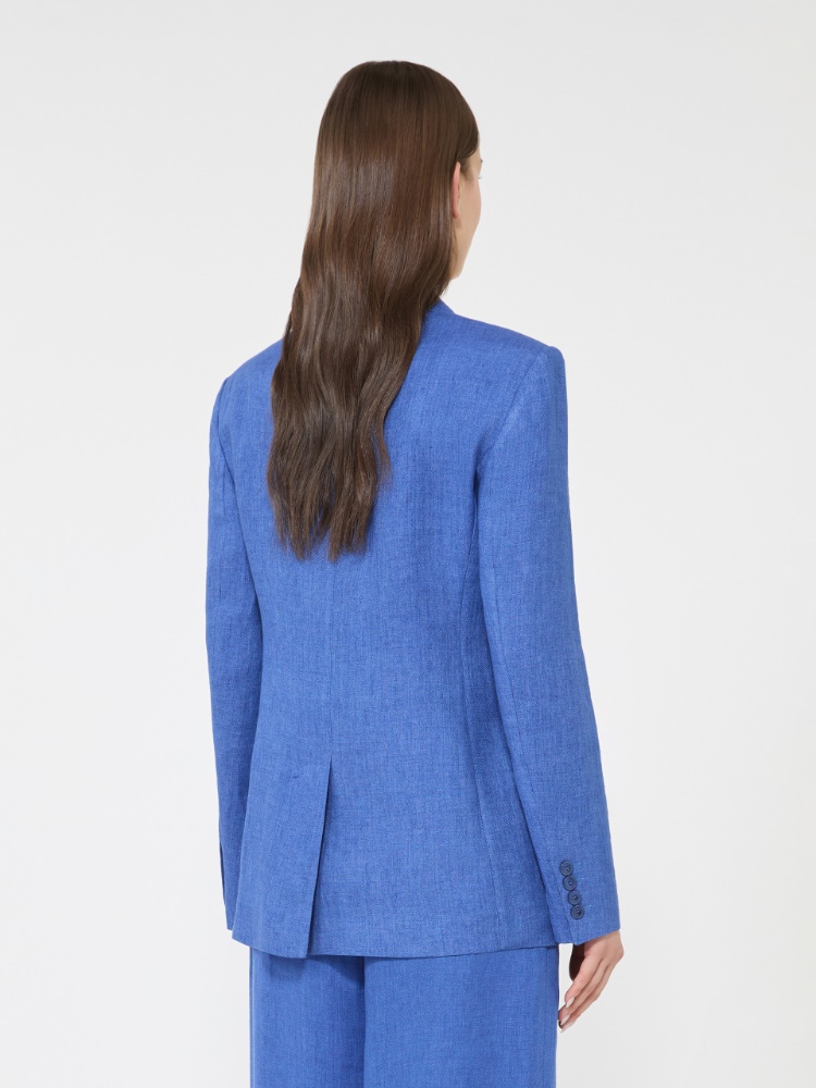 Linen twill blazer - NAVY - 3