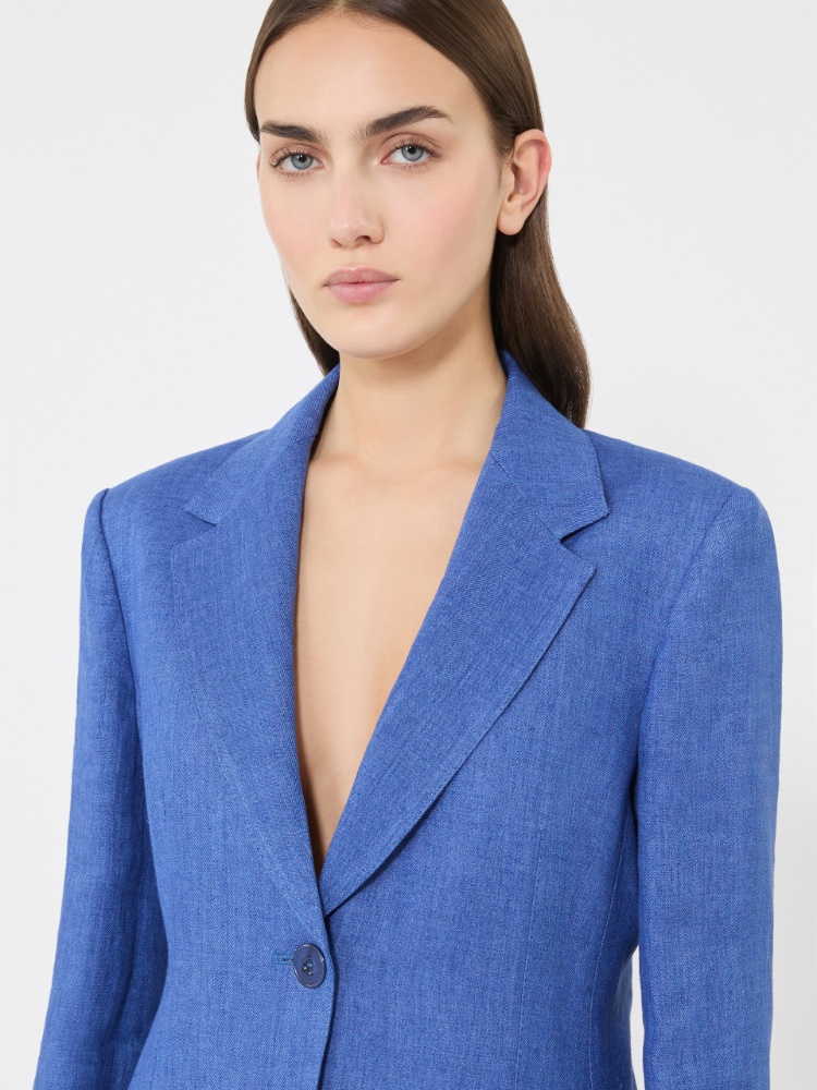 Linen twill blazer - NAVY - 4
