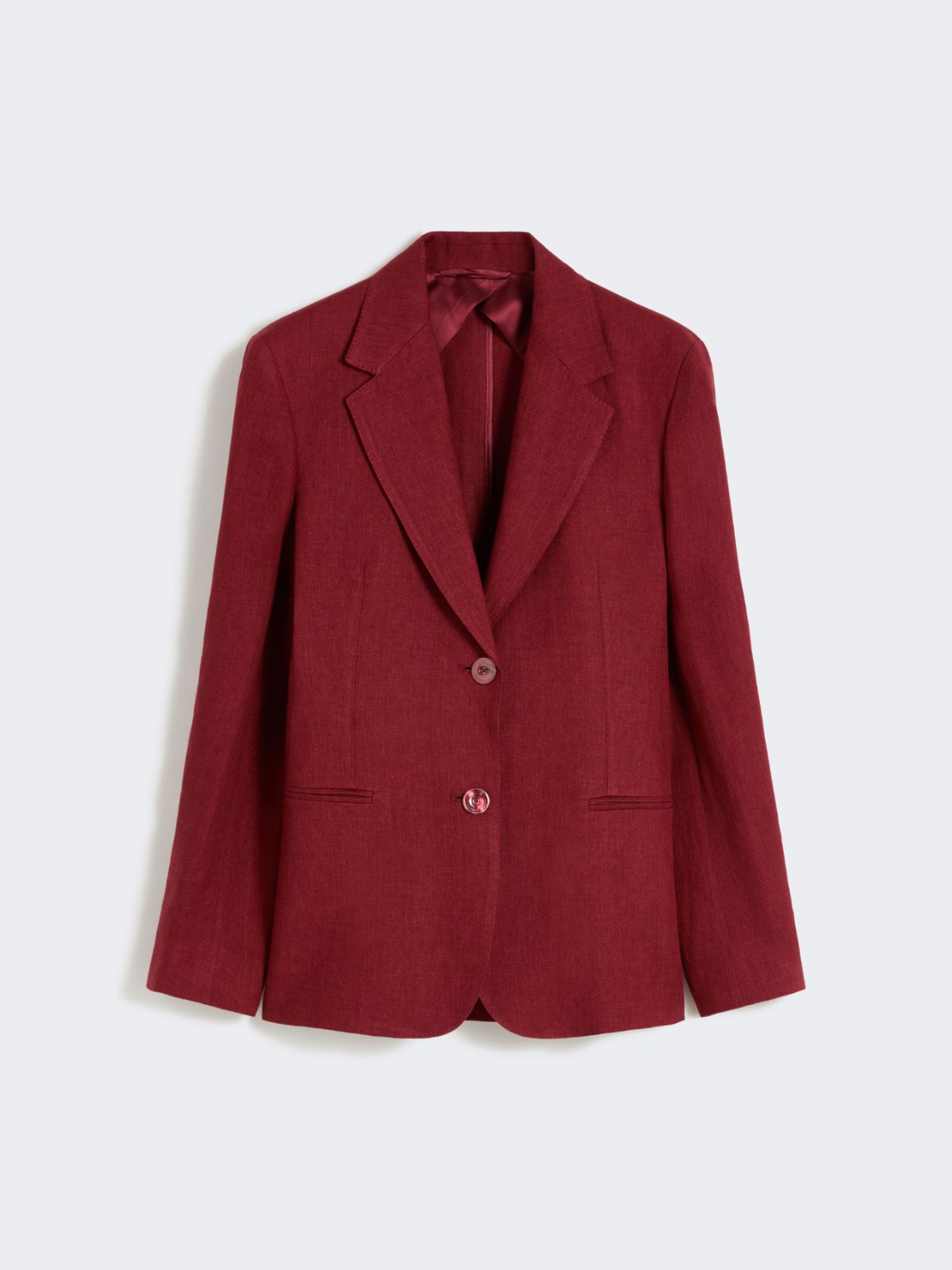 Linen twill blazer - BRICK RED - 5