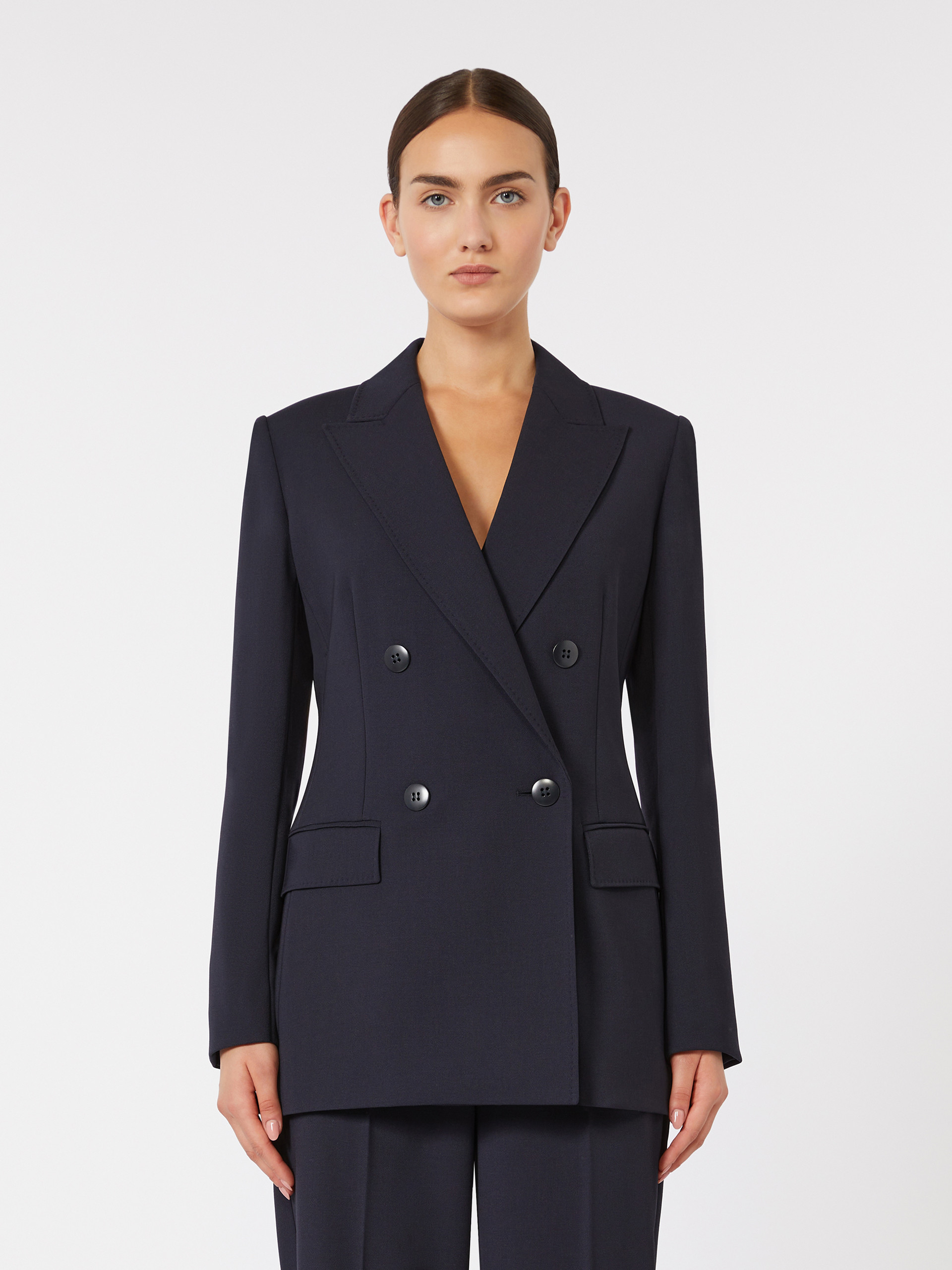 Fitted wool crepe blazer - NAVY - Max Mara - 2