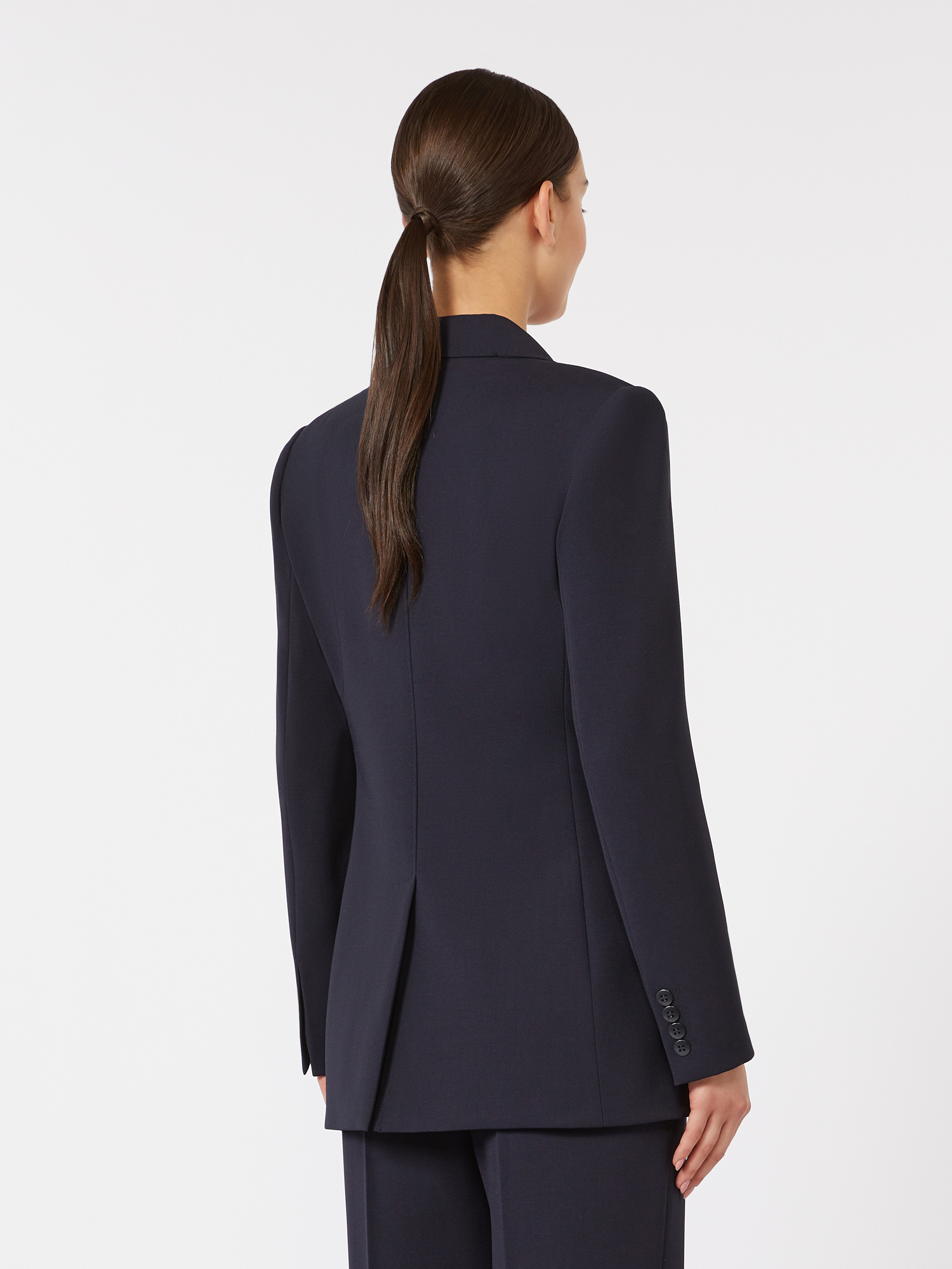 Fitted wool crepe blazer - NAVY - Max Mara - 3
