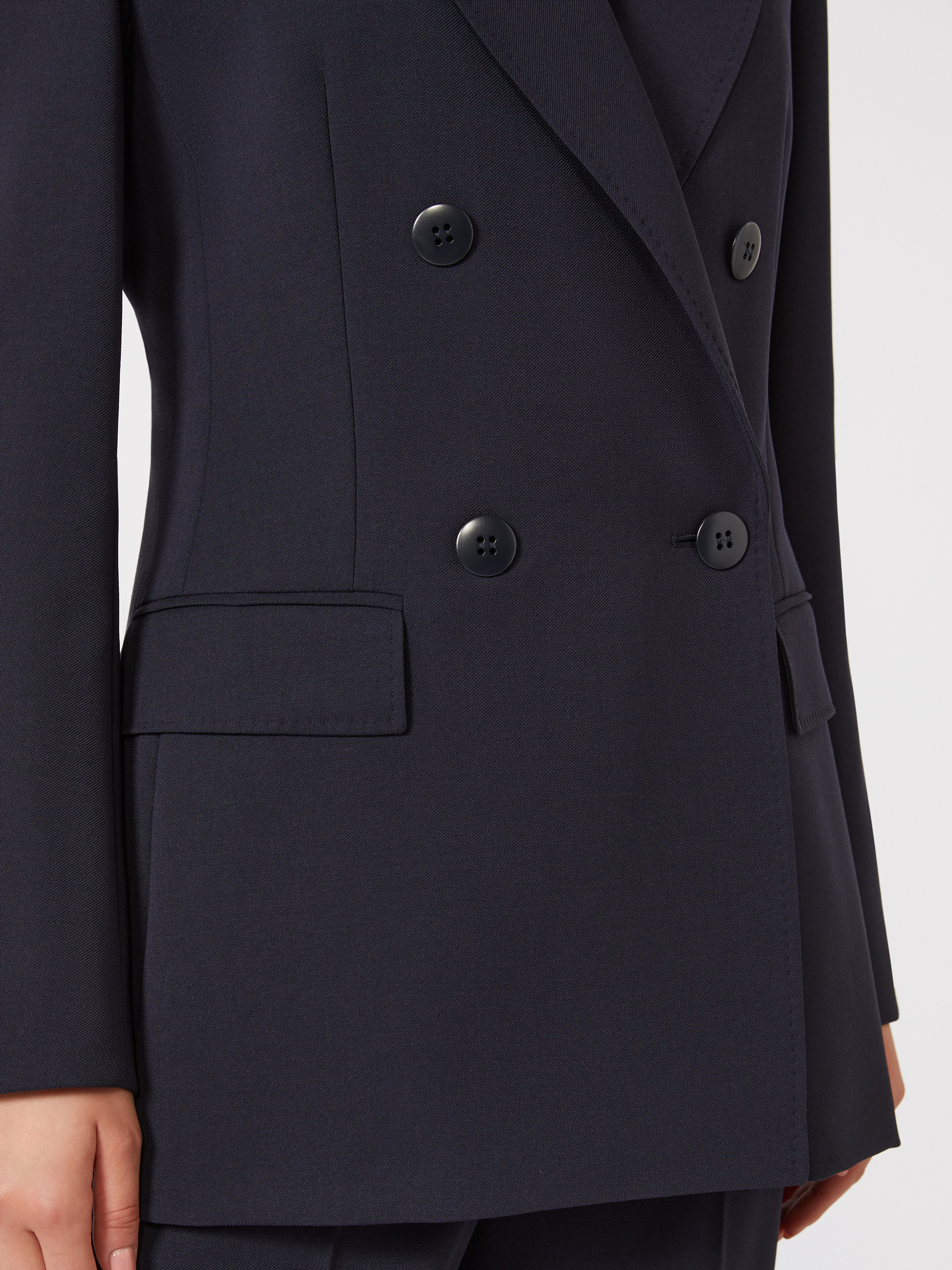 Fitted wool crepe blazer - NAVY - Max Mara - 4