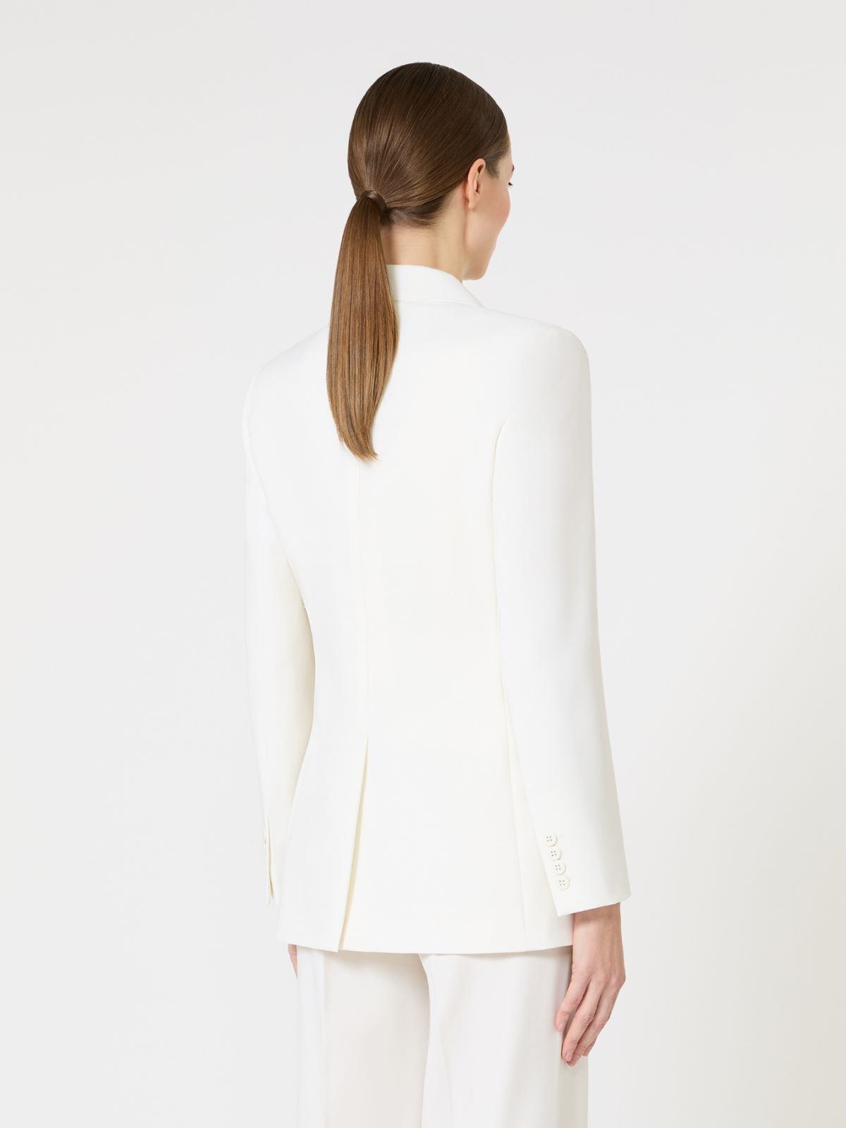 Fitted wool crepe blazer - WHITE - Max Mara - 4