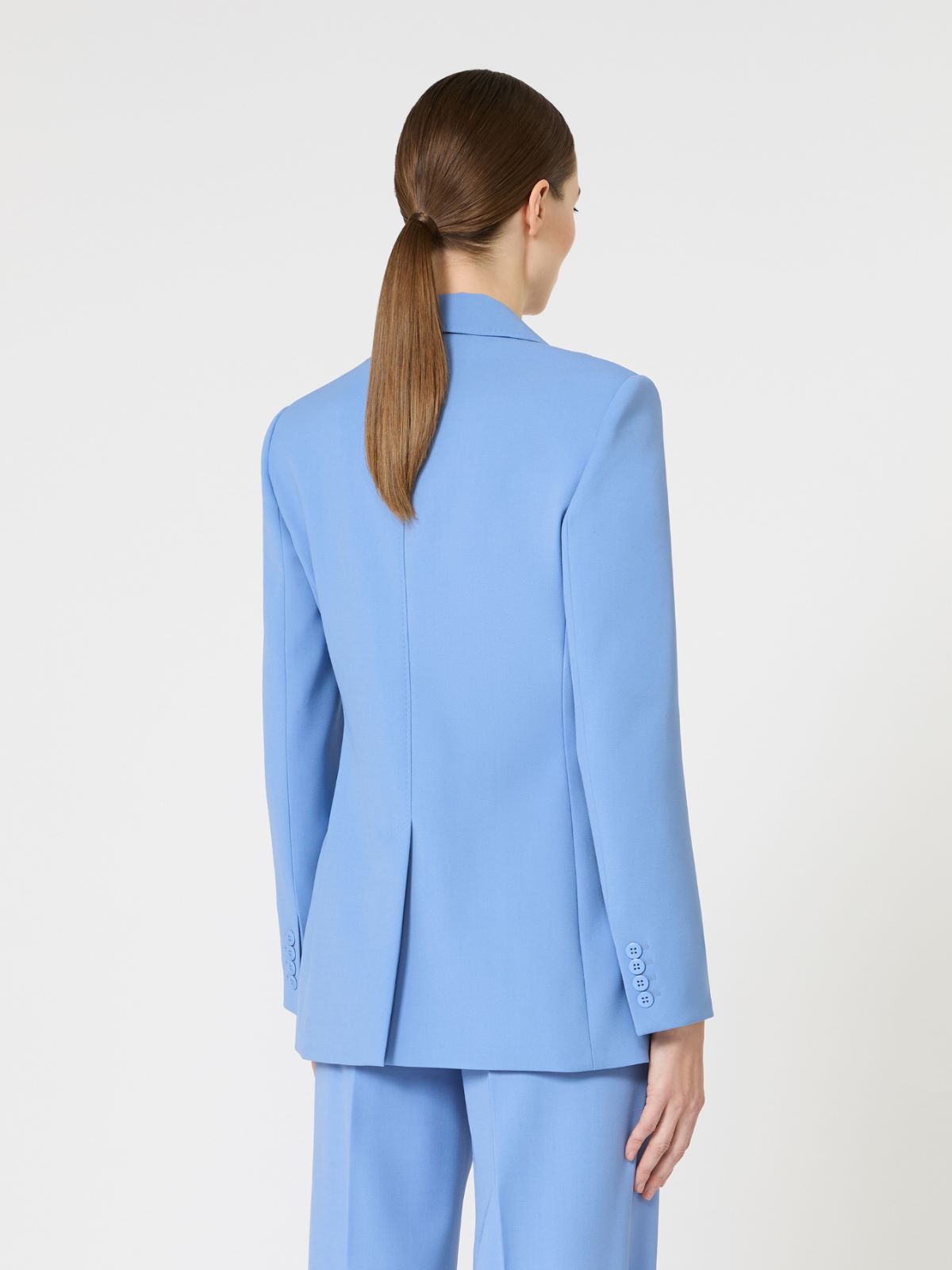 Körpernah geschnittener Blazer aus Woll-Crêpe - AZURBLAU - Max Mara - 4