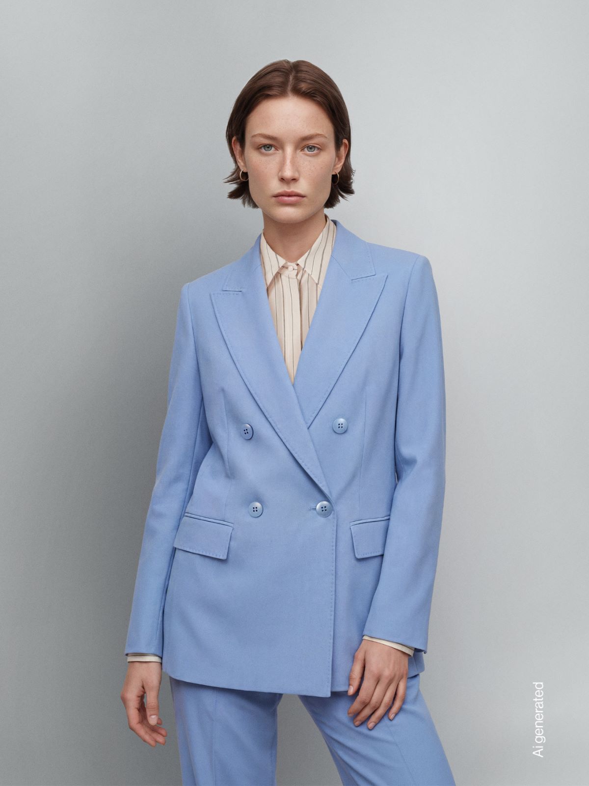 Fitted wool crepe blazer - LIGHT BLUE - Max Mara