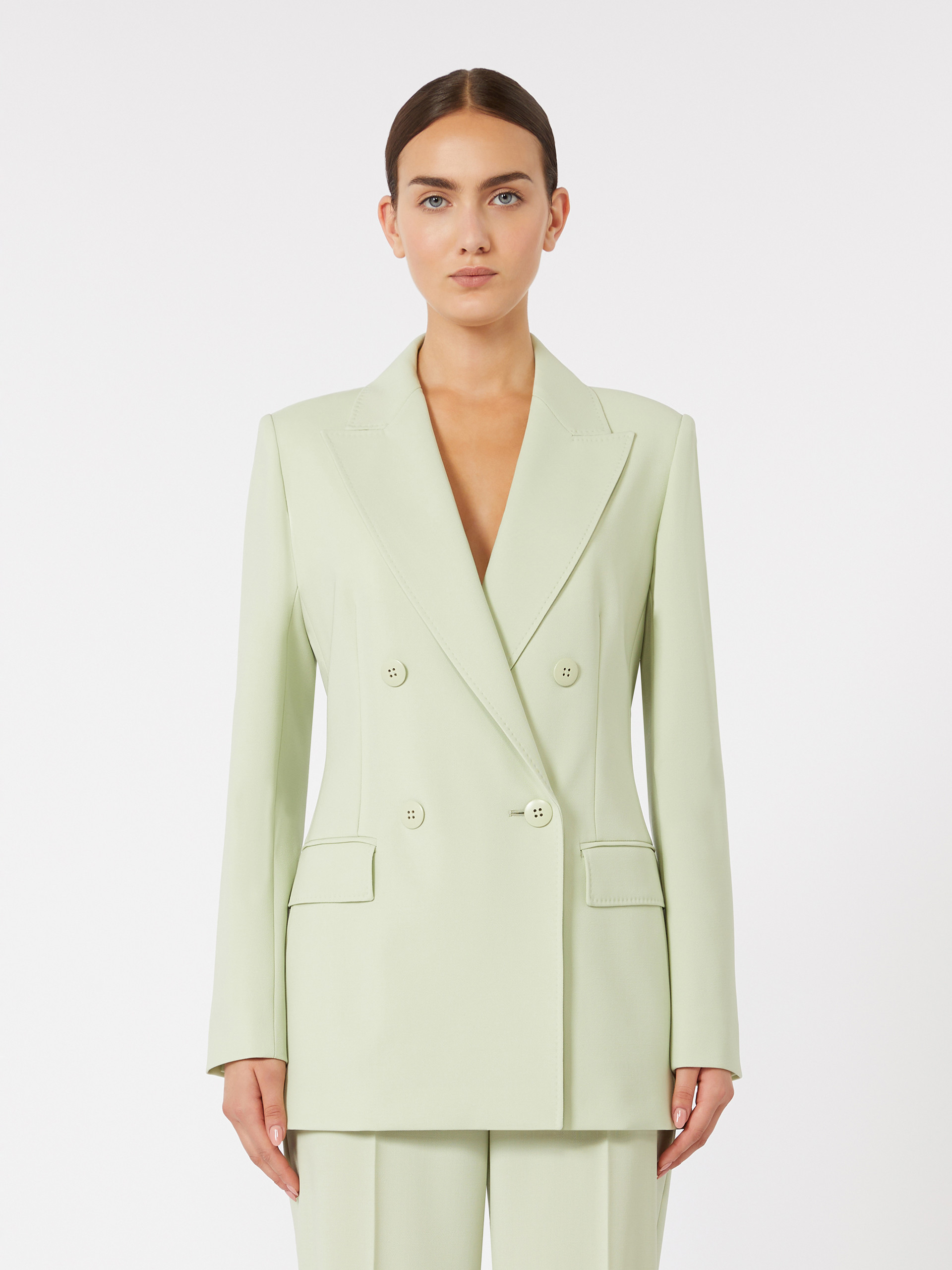 Fitted wool crepe blazer - GREEN - Max Mara - 2