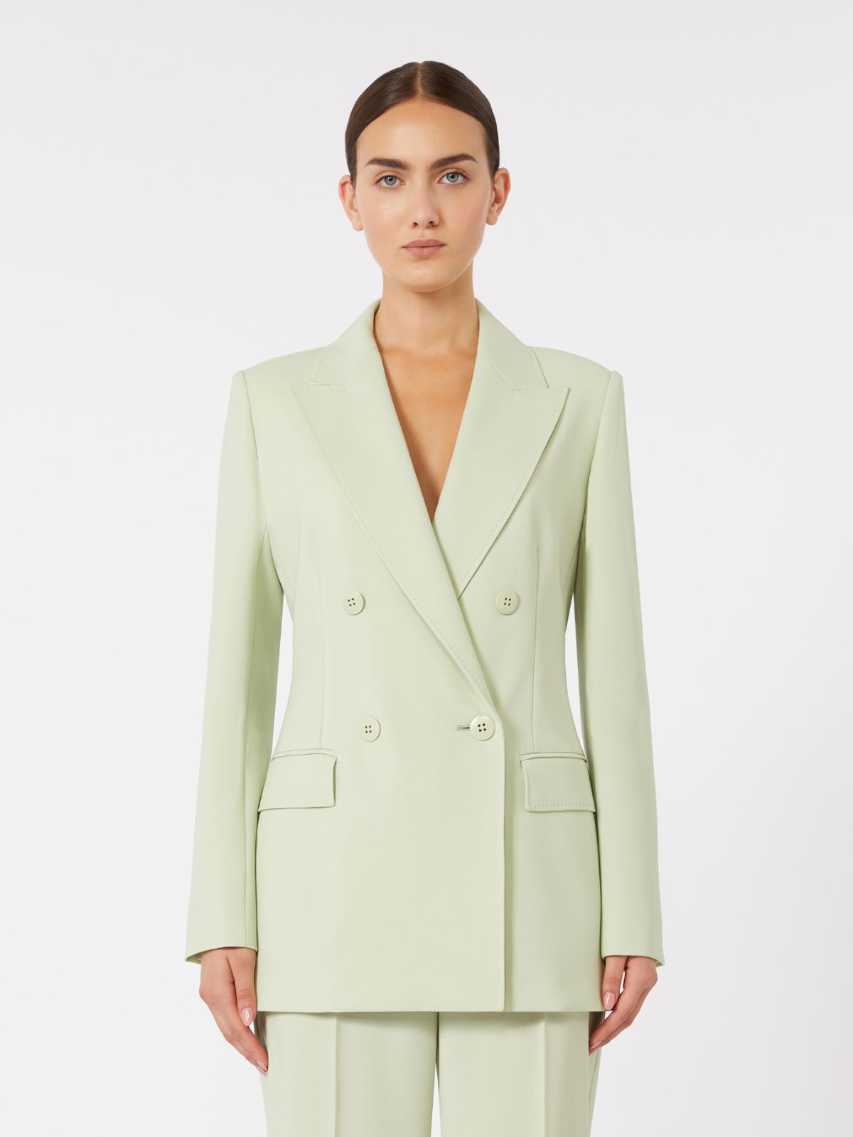 Fitted wool crepe blazer - GREEN - Max Mara - 5