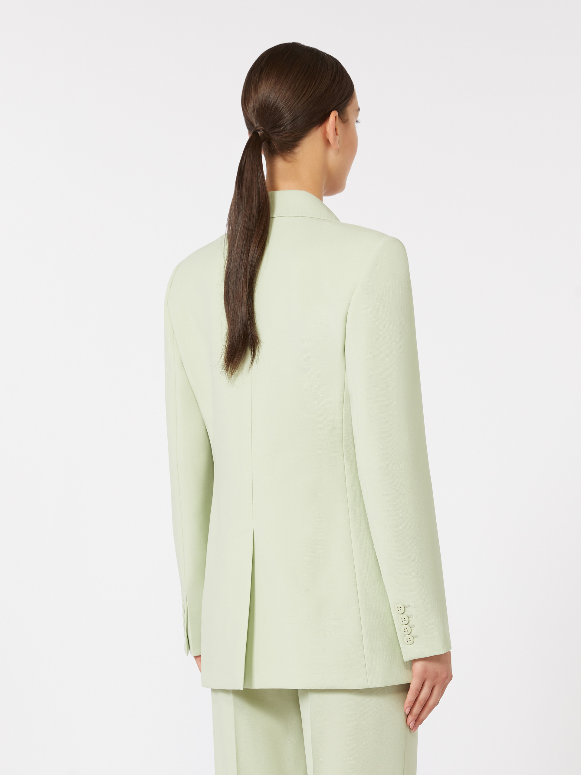 Fitted wool crepe blazer - GREEN - Max Mara - 3