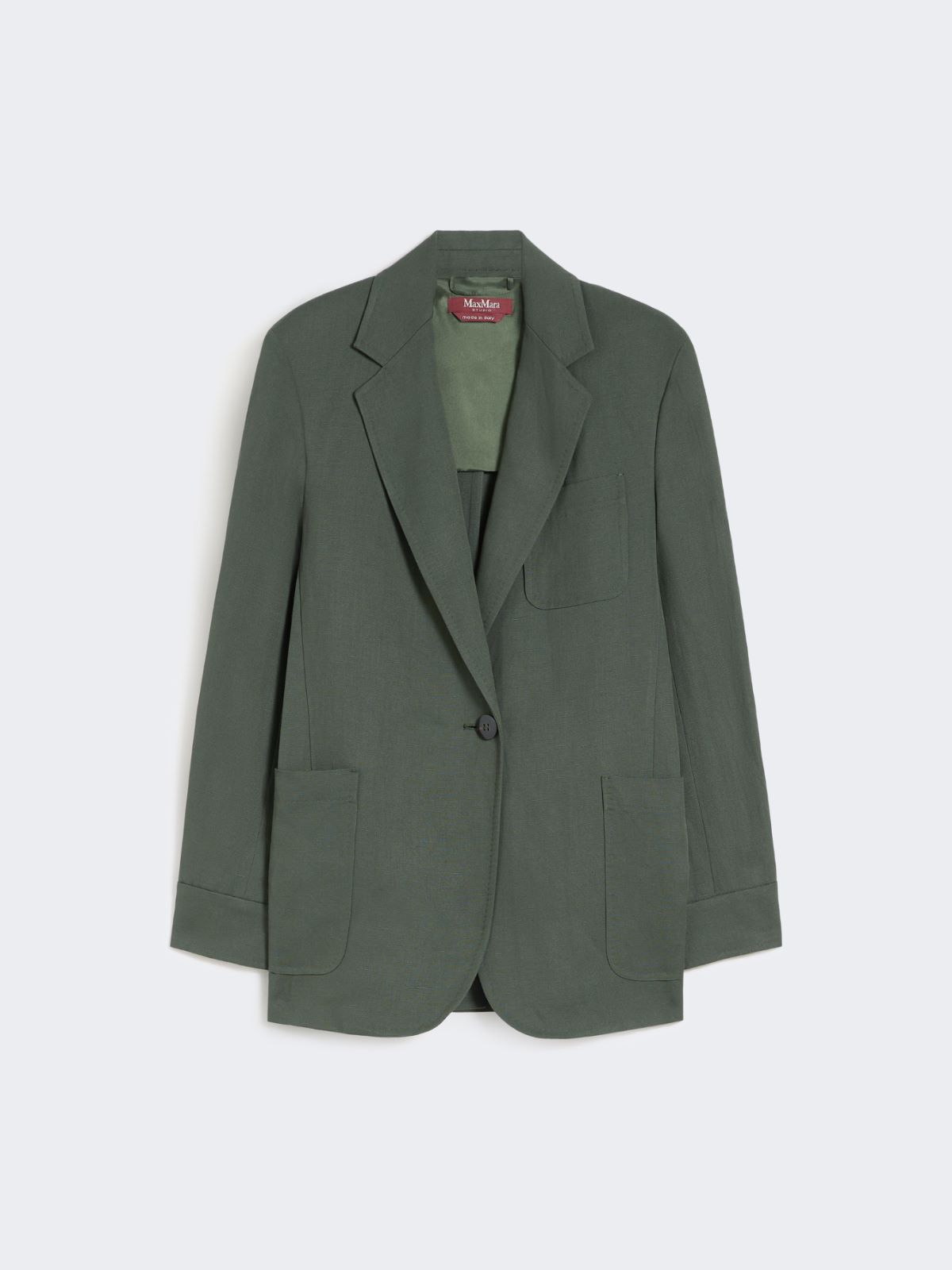 Viscose and linen canvas blazer - KAKI - 6