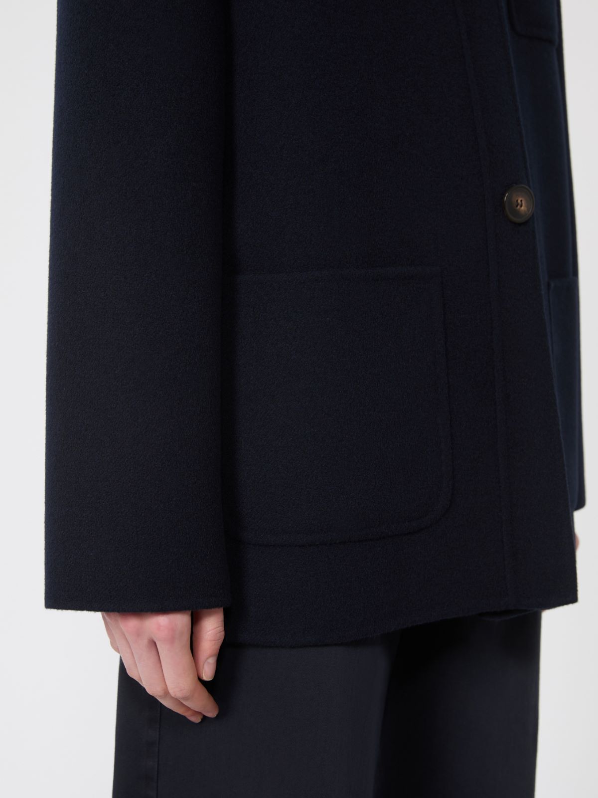Cashmere, wool and silk hooded coat - NAVY - Max Mara - 6