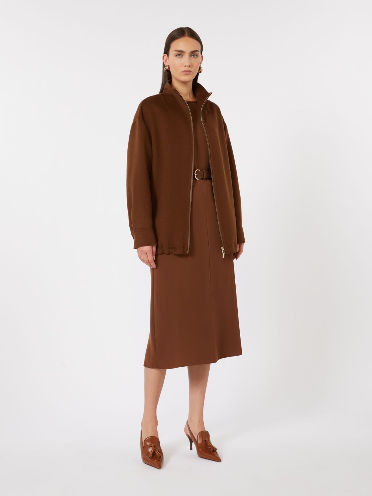 Wool, cashmere and silk coat - CHOCOLATE - Max Mara - 6